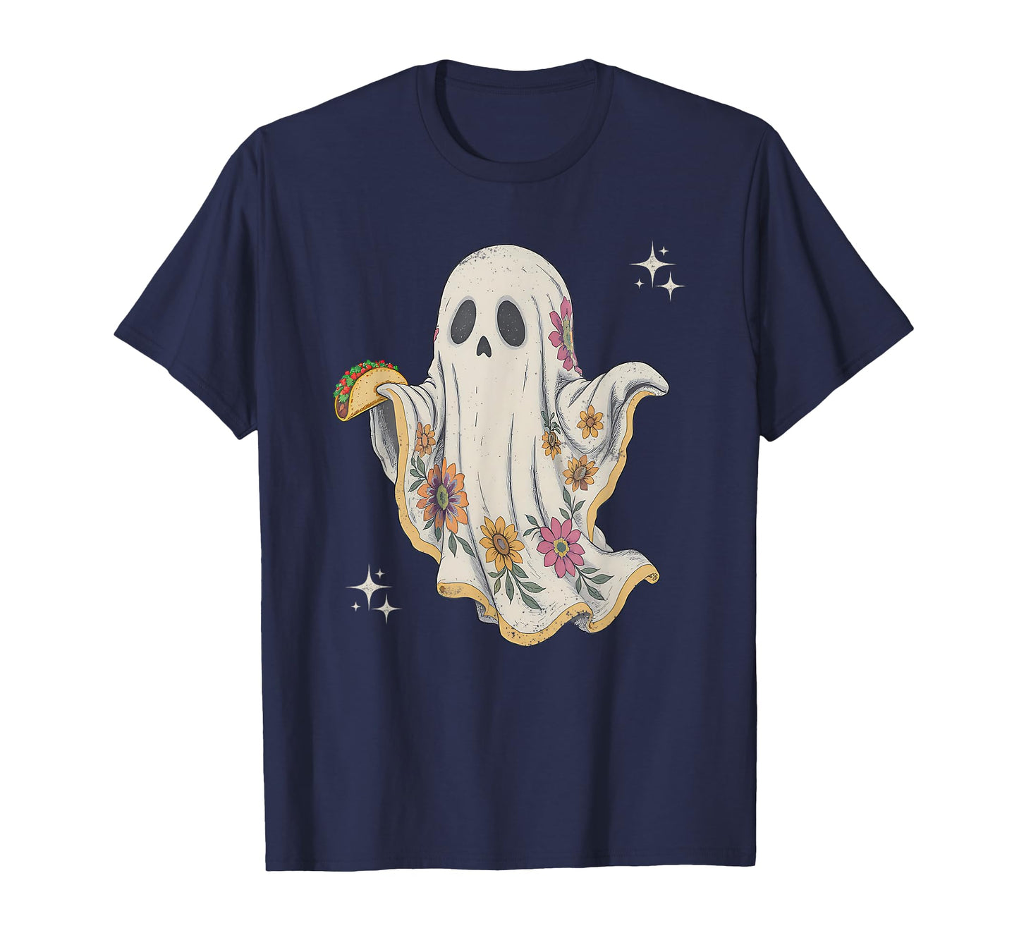 Vintage Mexican Ghost Boo Taco Cute Retro Halloween Costume T-Shirt