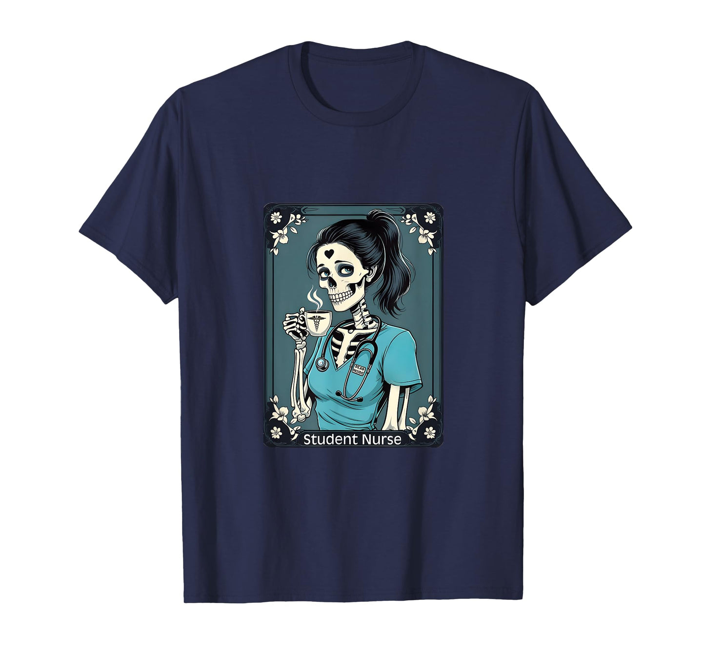 Student Nurse Taro Card Funny Skeleton Halloween T-Shirt