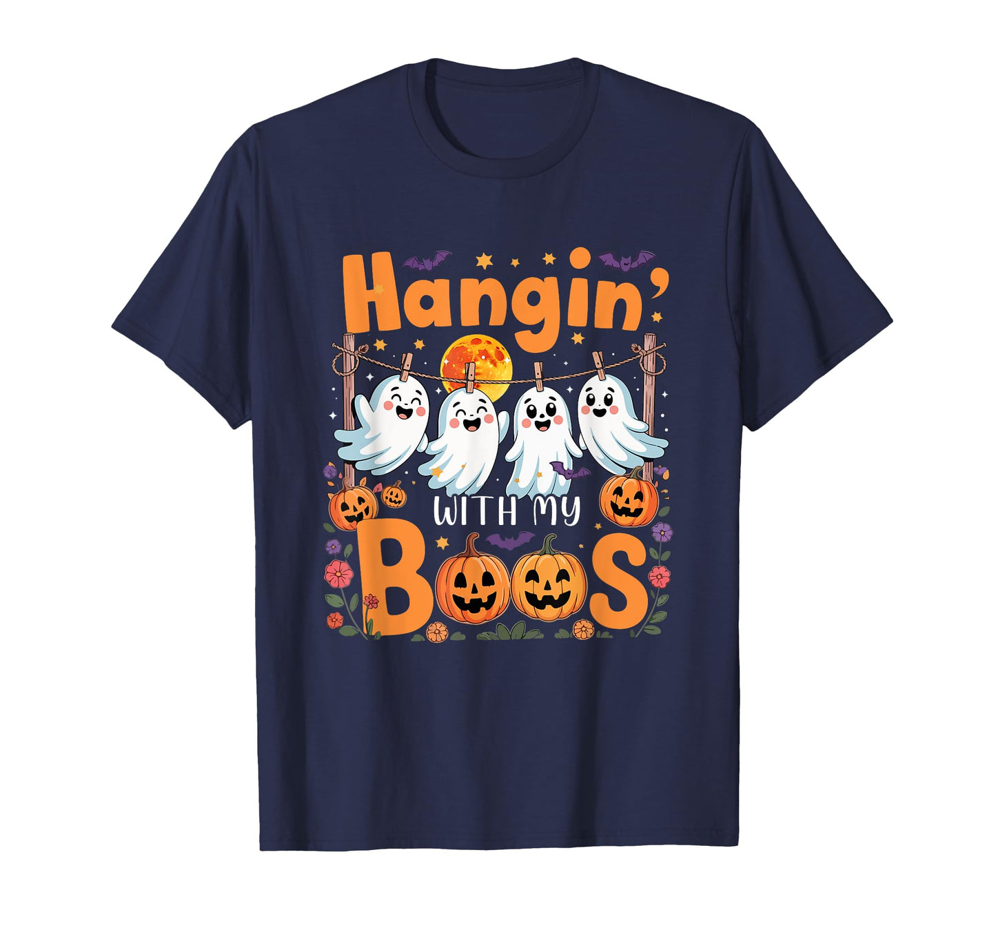 Hangin' with My Boos Halloween Funny Boos Carved Pumpkins T-Shirt