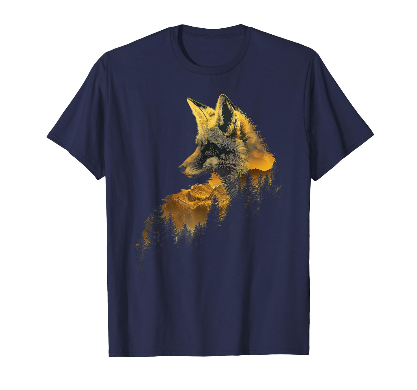 Fox Forest Nature Lovers Mountains Hiking Camping Hunting T-Shirt