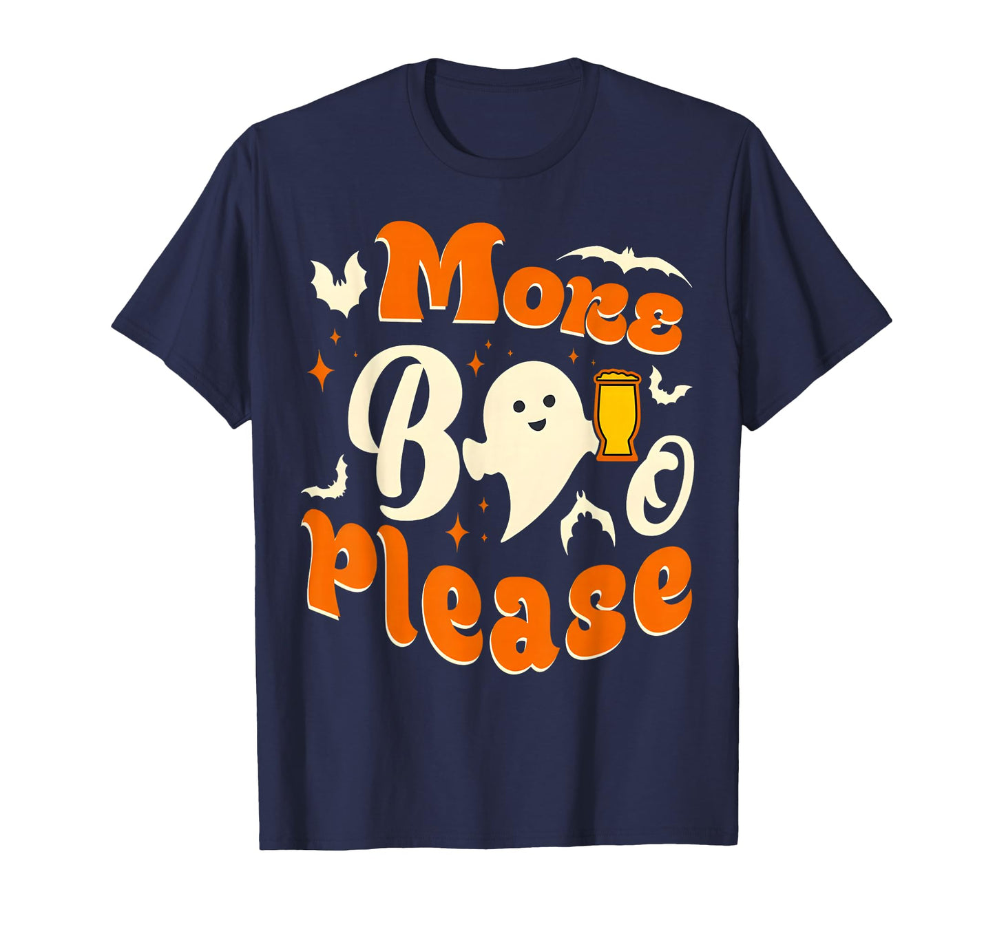 More Boos Please Ghost Beer Retro Halloween Drinking Men T-Shirt