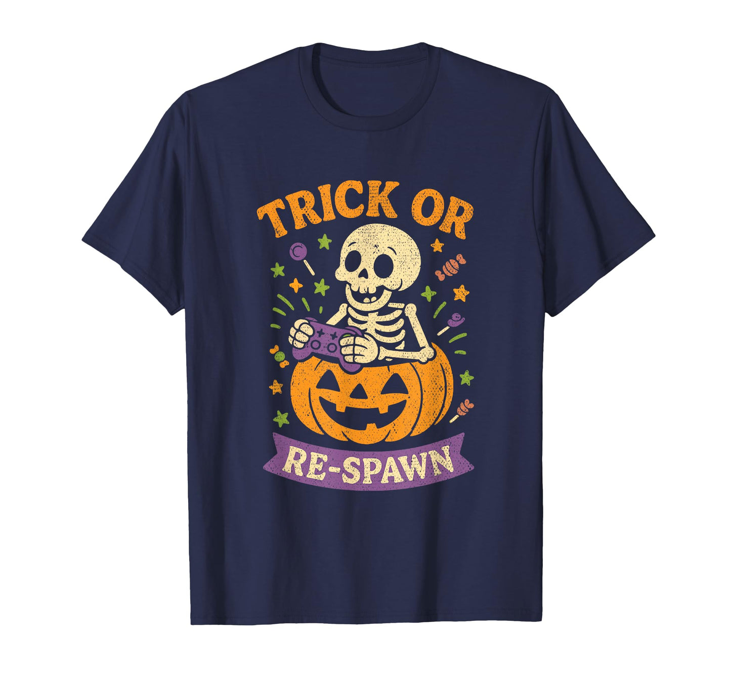 Halloween Skeleton Gamer T-Shirt