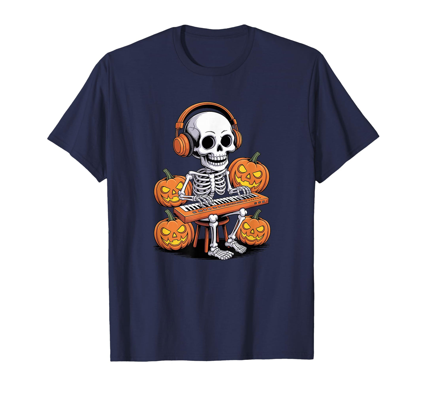 Halloween Skeleton Pianist Keyboard Piano Pianists T-Shirt