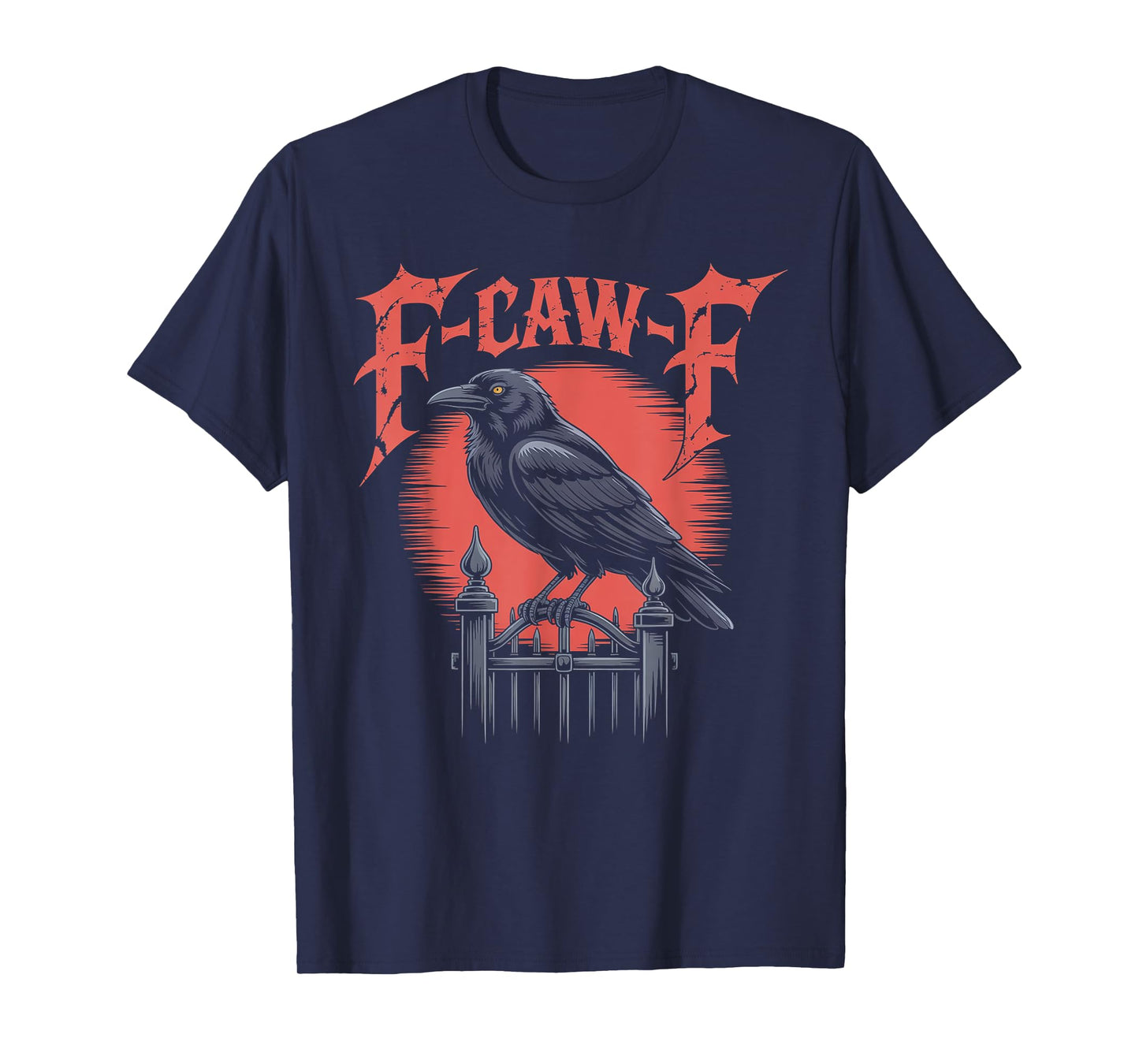 Retro Crow T-Shirt - Funny F-Caw-F Black Raven Bird Graphic T-Shirt