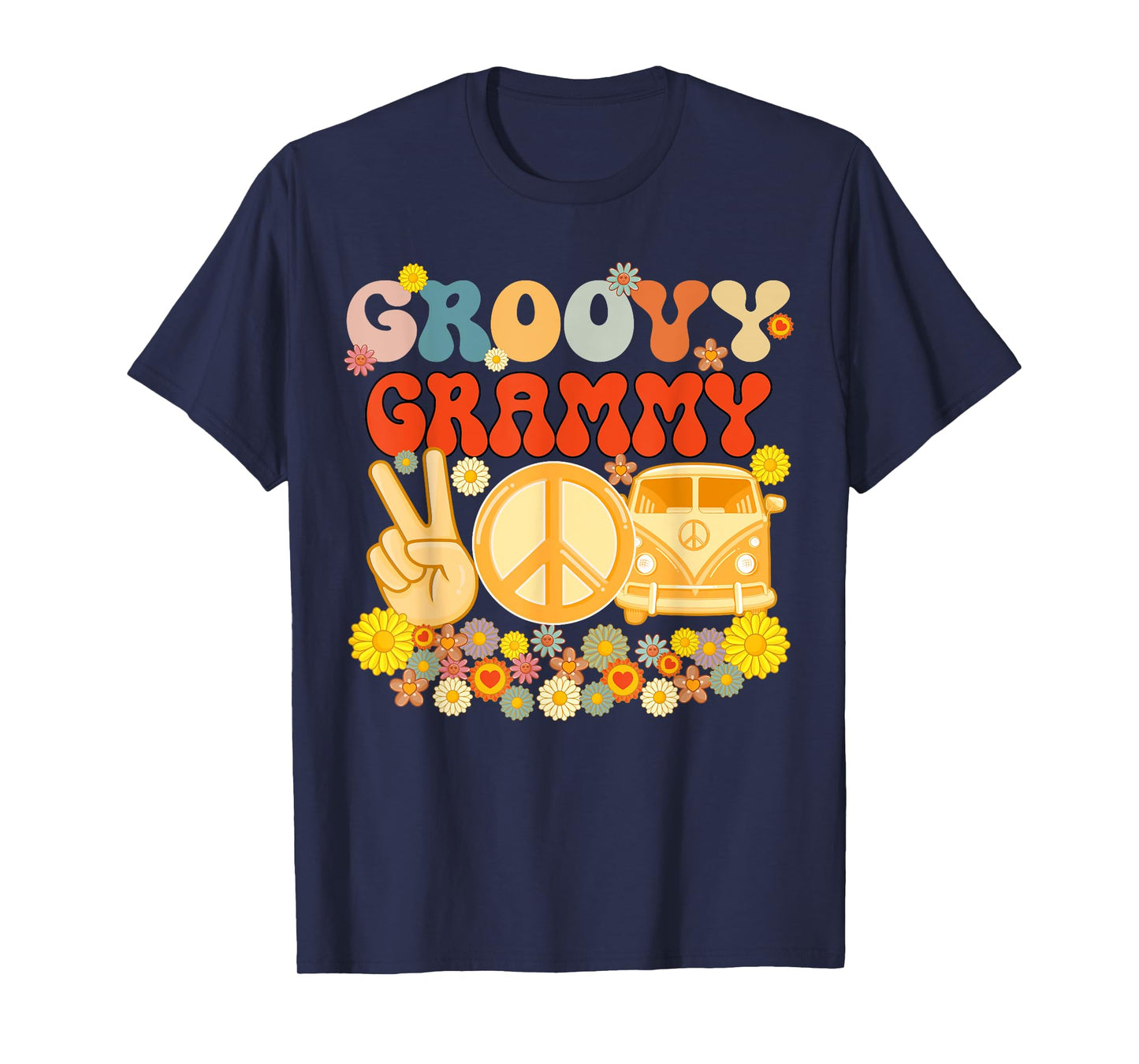 Groovy Grammy Retro Matching Family Baby Shower Mother's Day T-Shirt