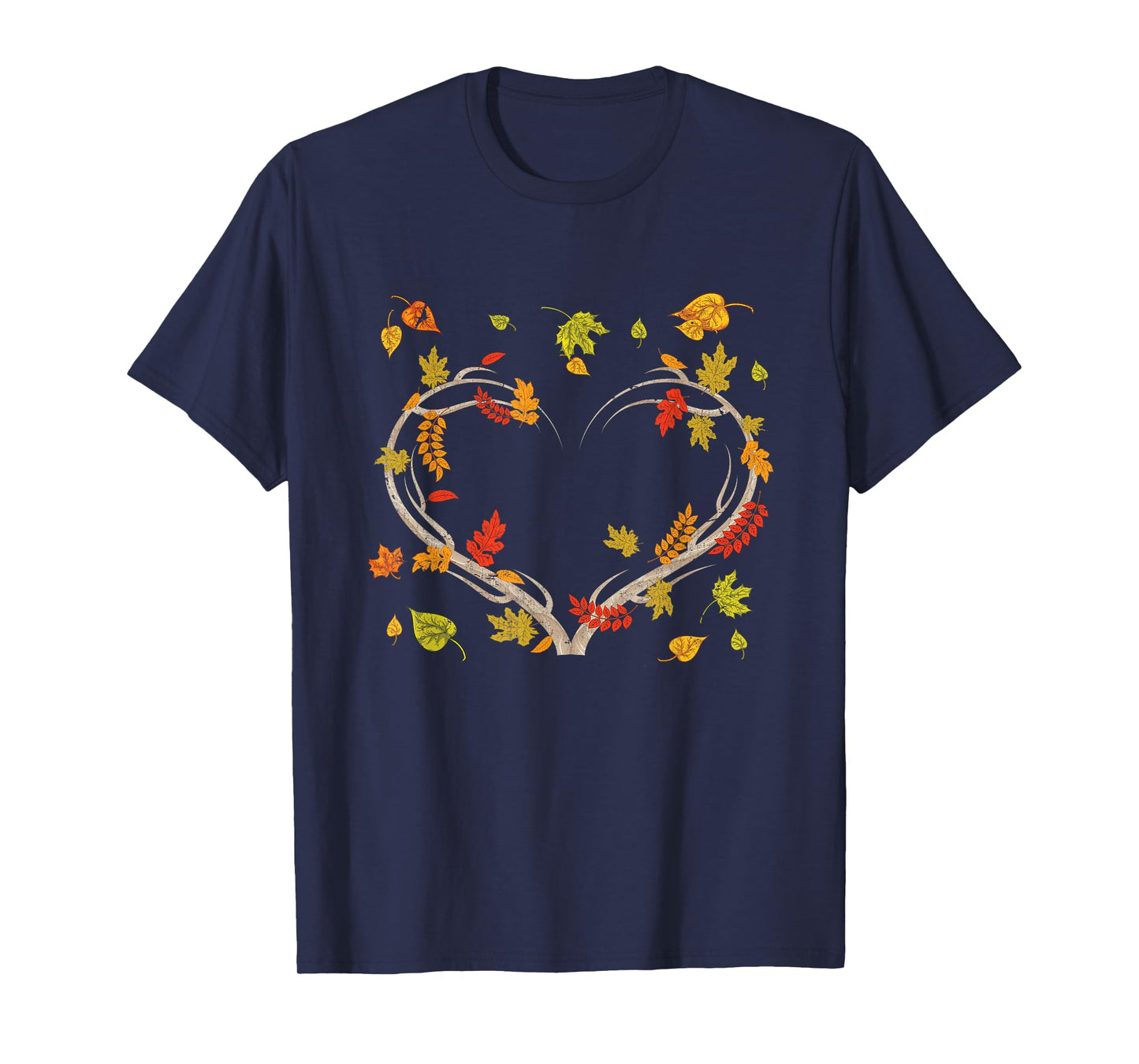Autumn Leaves Heart Nature Love Botanical Thanksgiving Fall T-Shirt