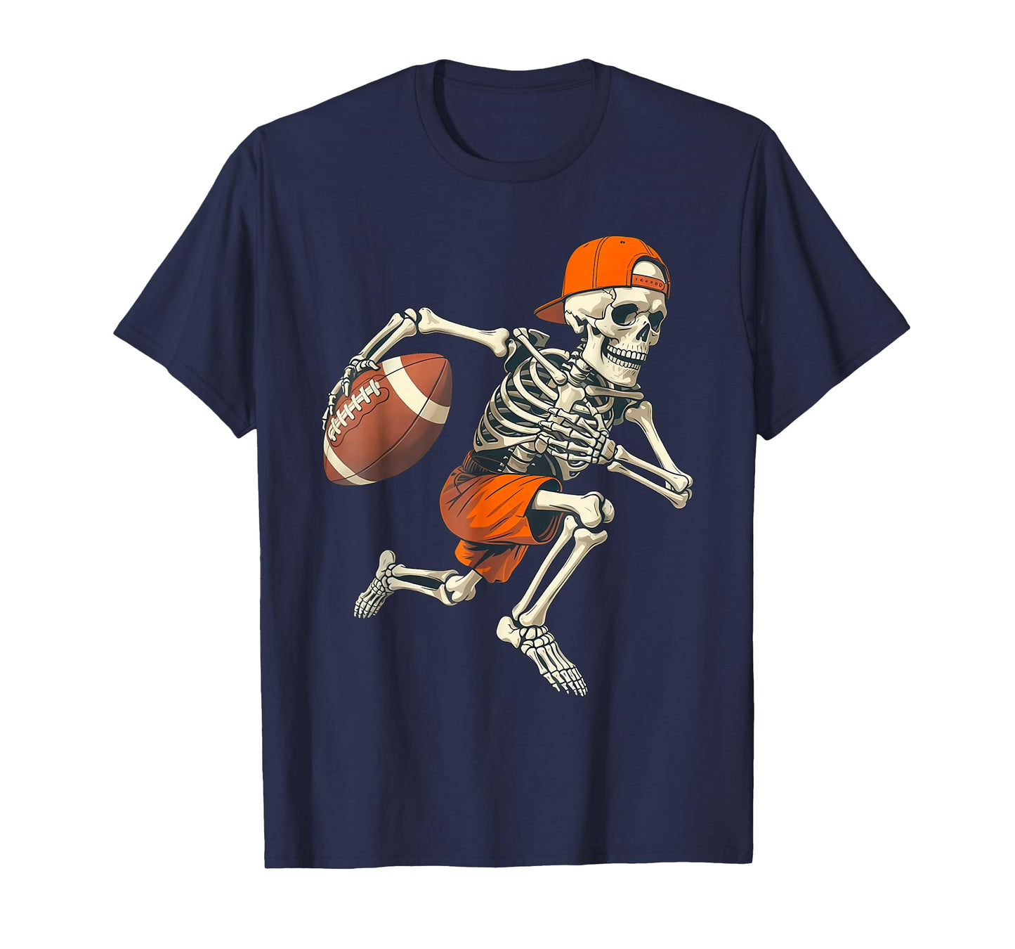 Vintage Skeleton Football Halloween Costume Funny Men Boys T-Shirt