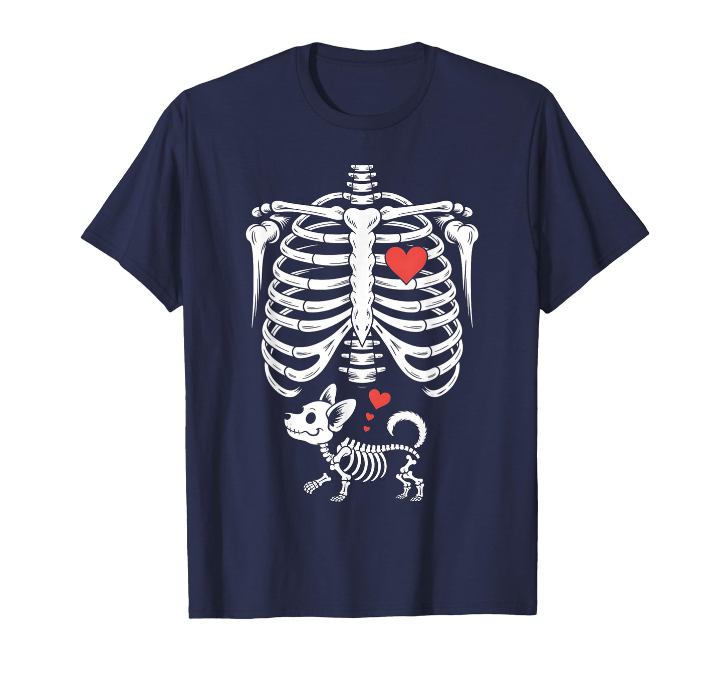 Skeleton Pregnancy Announcement Corgi Dog Lovers Halloween T-Shirt