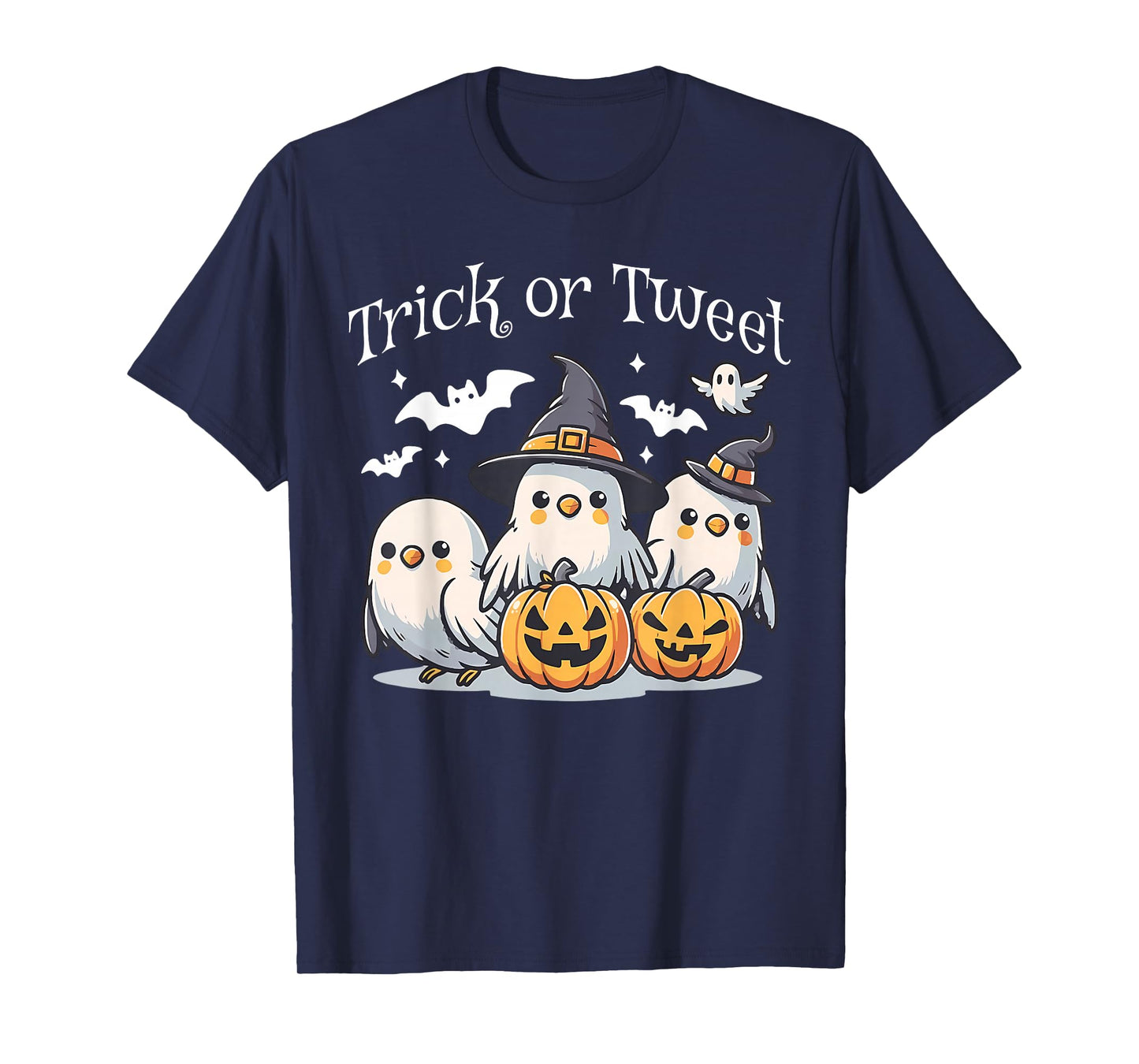 Trick Or Tweet Budgie Witch Halloween Spooky Parakeet Lover T-Shirt