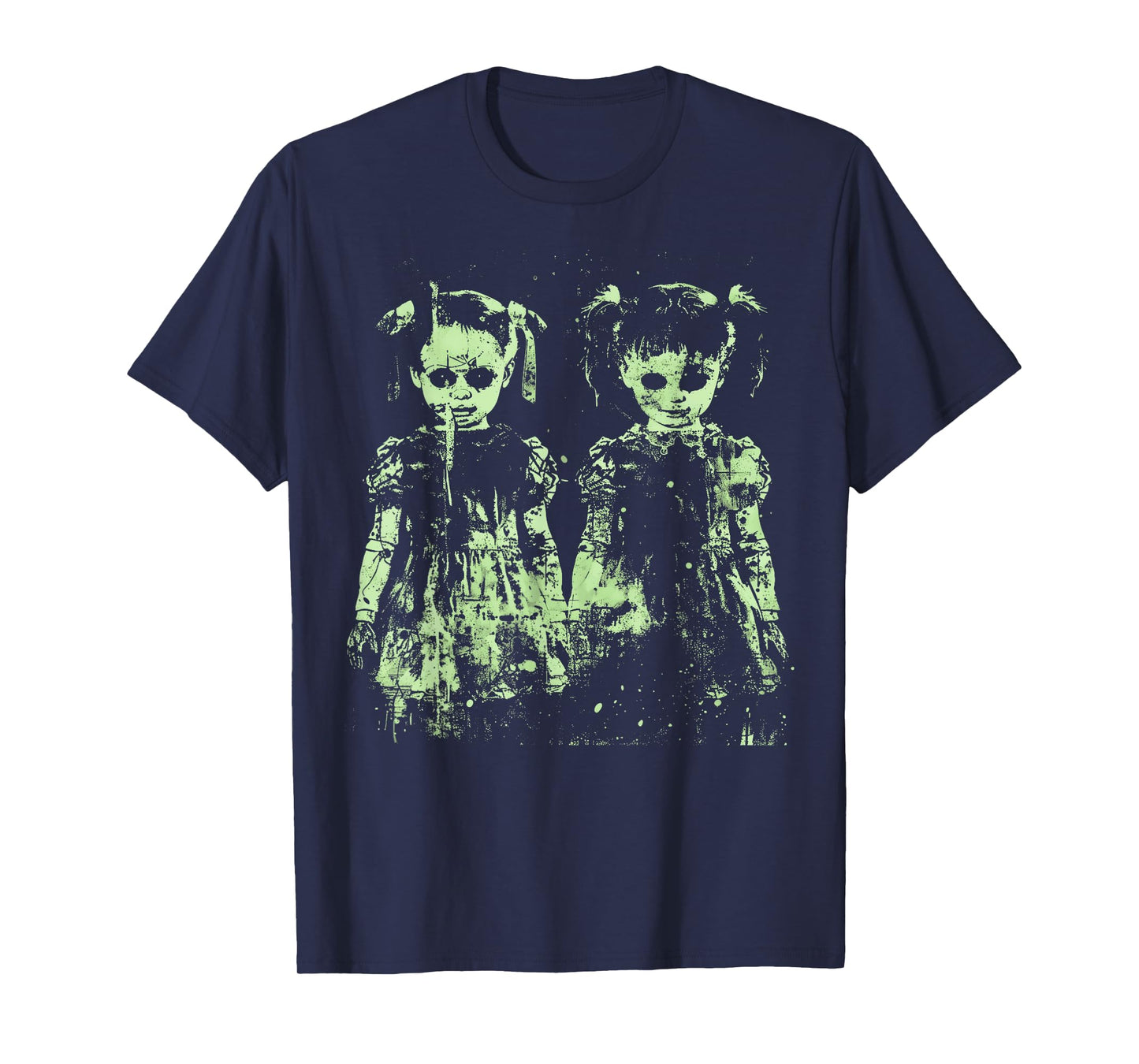Horror Doll Creepy Cute Haunted Green Pastel Goth Alt Scary T-Shirt