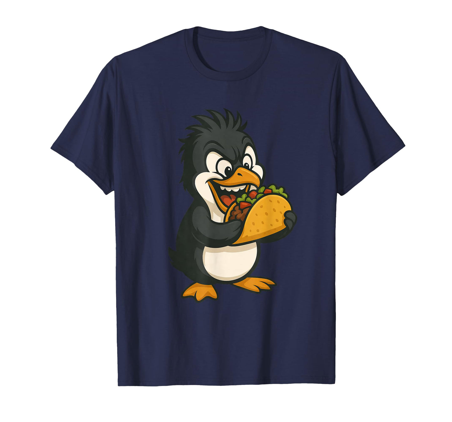 Funny Penguin Taco Lover Mexican Food Cartoon T-Shirt