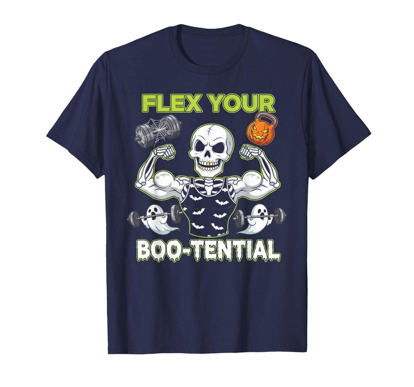 Flex Your Boo-tential Halloween Gym Workout Design T-Shirt