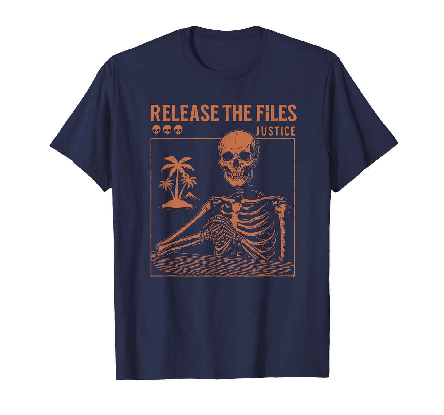 Truth Vintage Release The Files Skeleton Justice Skull T-Shirt