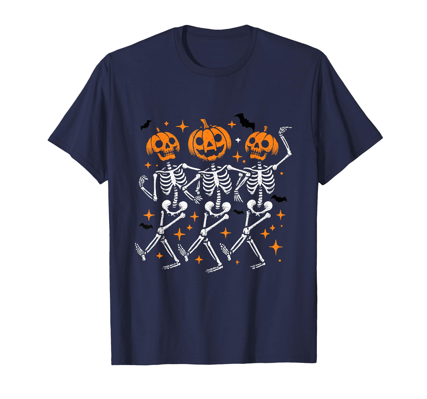 Pumpkin Skeleton Halloween Spooky Season Fall for Women Men T-Shirt