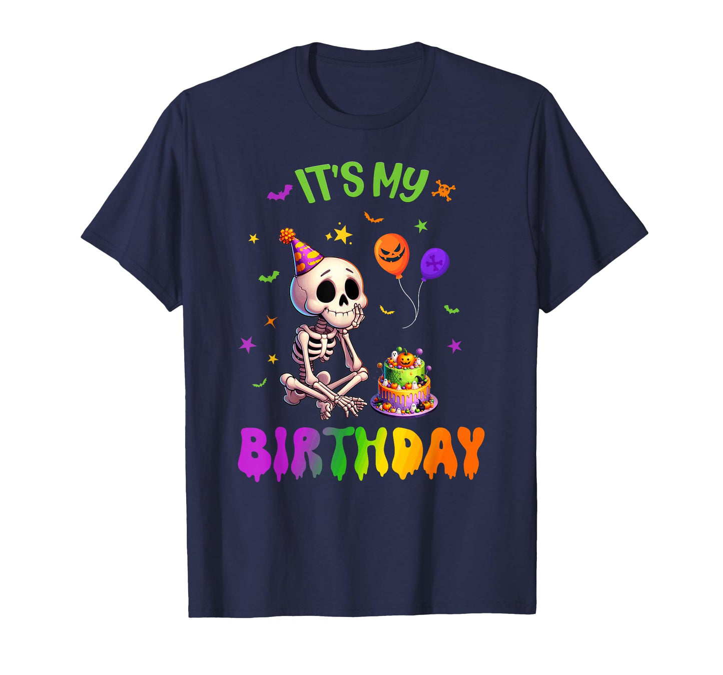 Halloween Skeleton Spooky Birthday T-Shirt