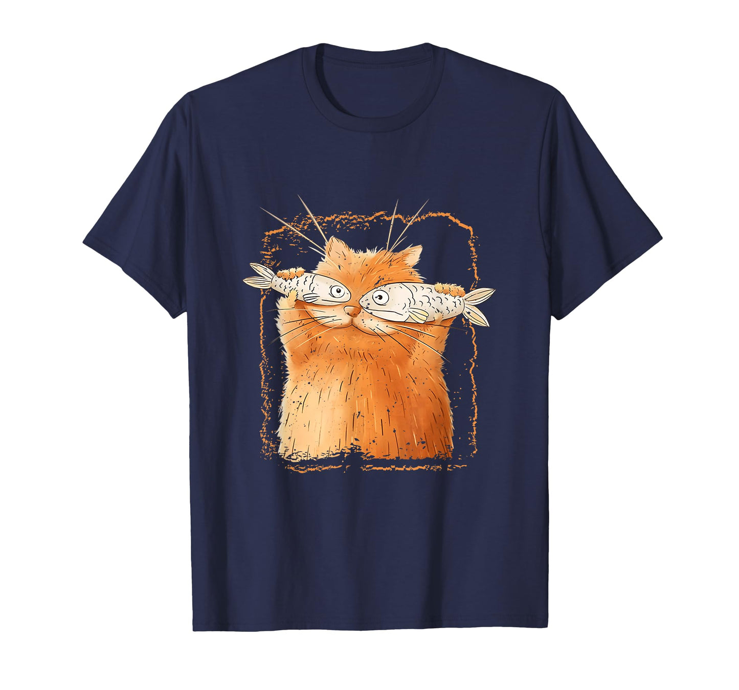 Cat With Fisheyes Kitten Funny Parody Cat Lover Cartoon T-Shirt