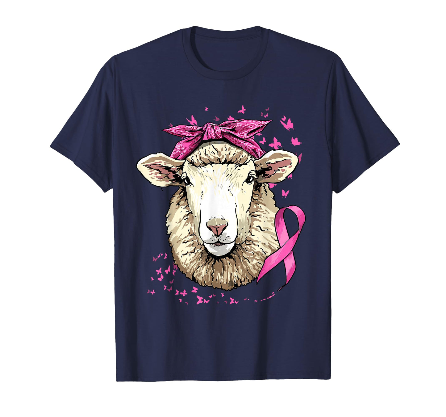Sheep Breast Cancer Awareness Pink Ribbon Cancer Survivor T-Shirt
