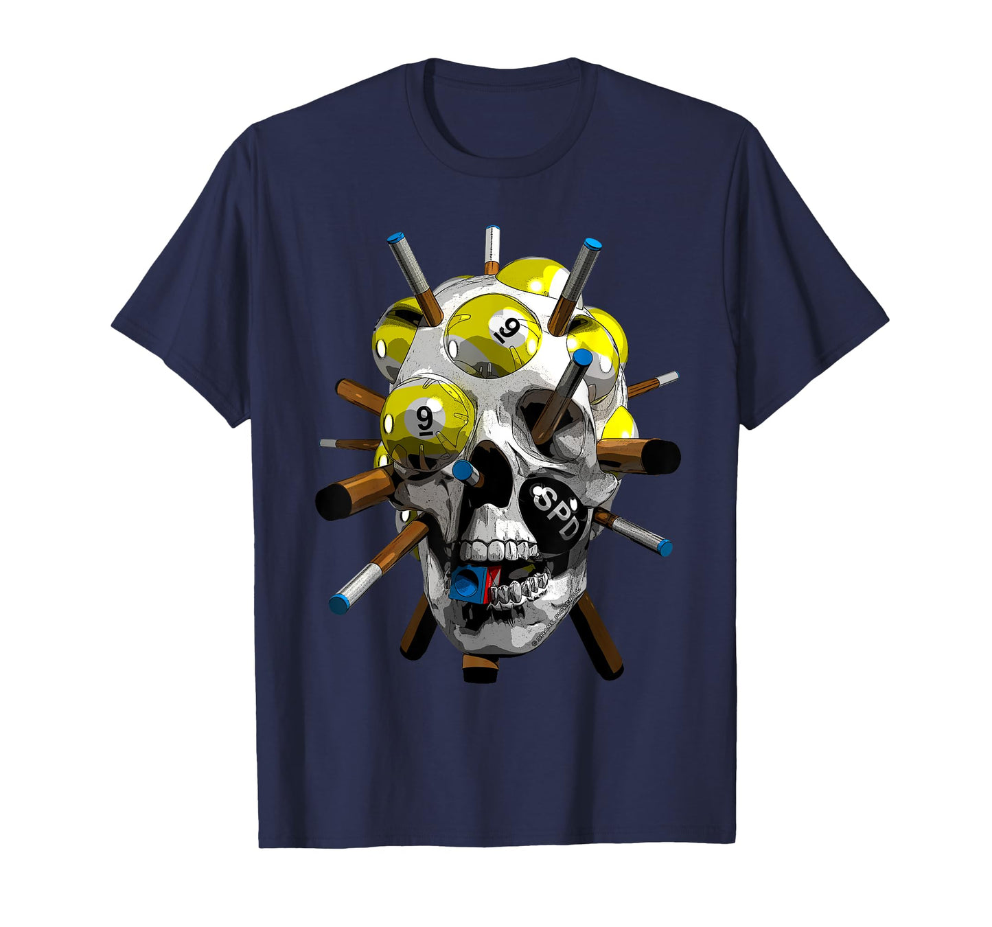 Halloween 9-Ball Pool Cues for Billiards & Nine Ball Player T-Shirt