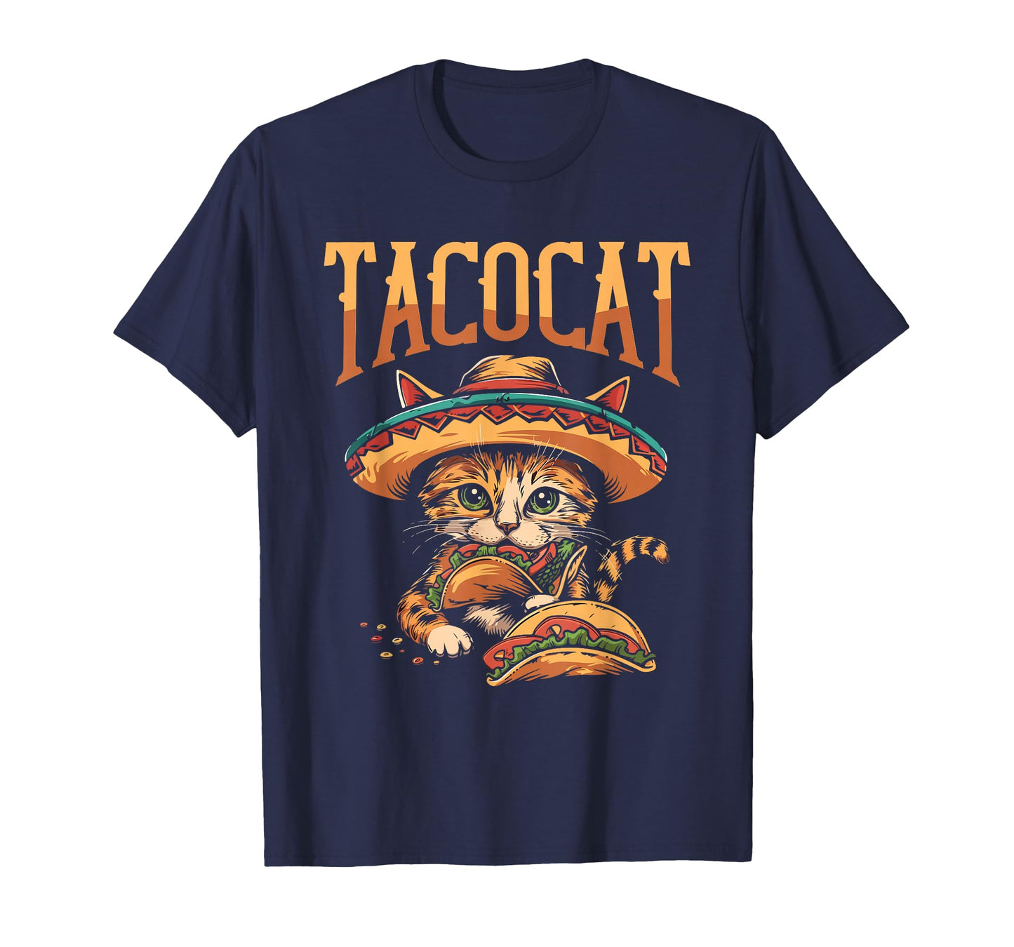 Tacocat Funny Cat and Taco Sombrero T-Shirt