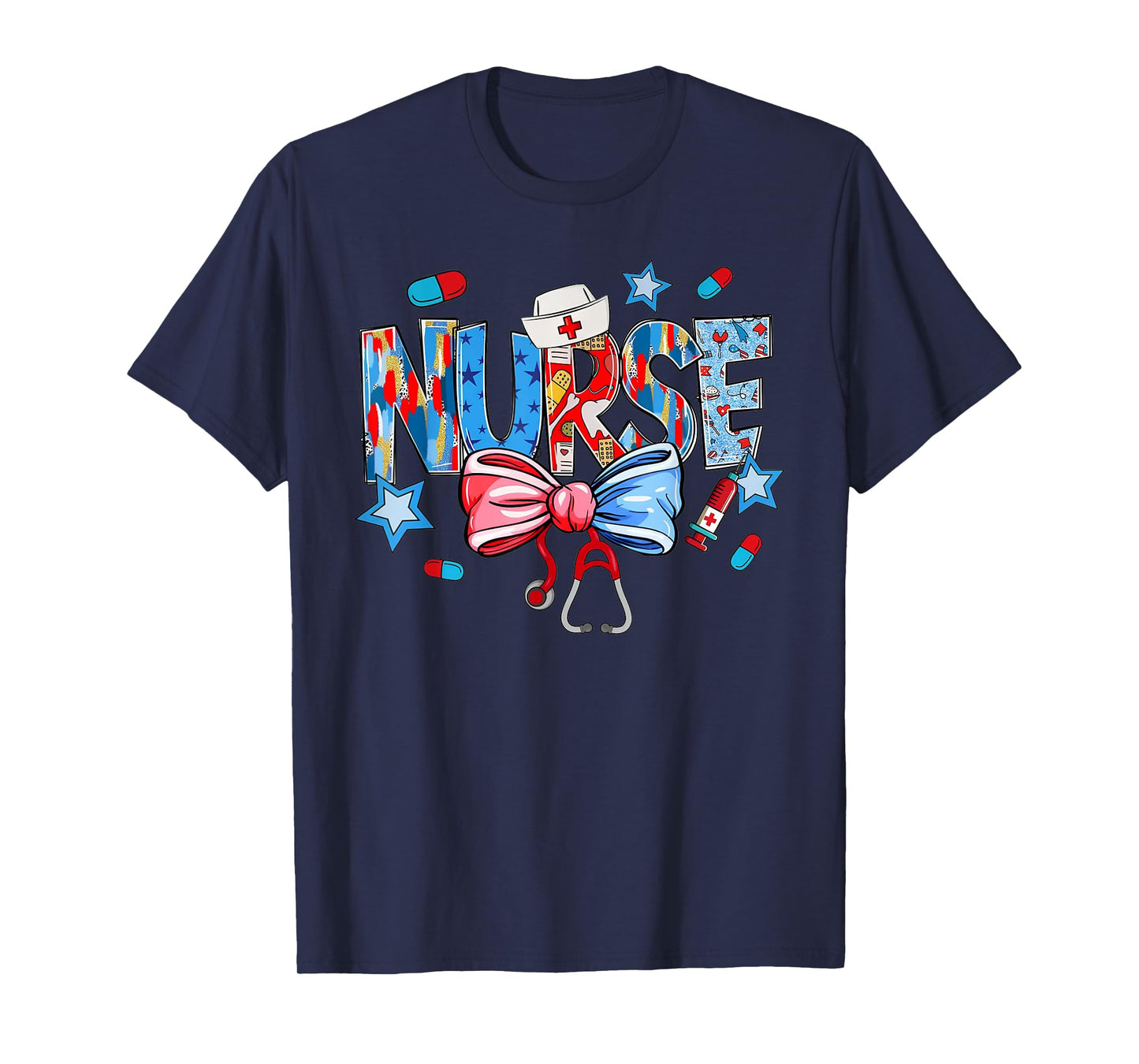 American Nurse 4th of July Nurse Scrub Top Patriot Women Rn T-Shirt