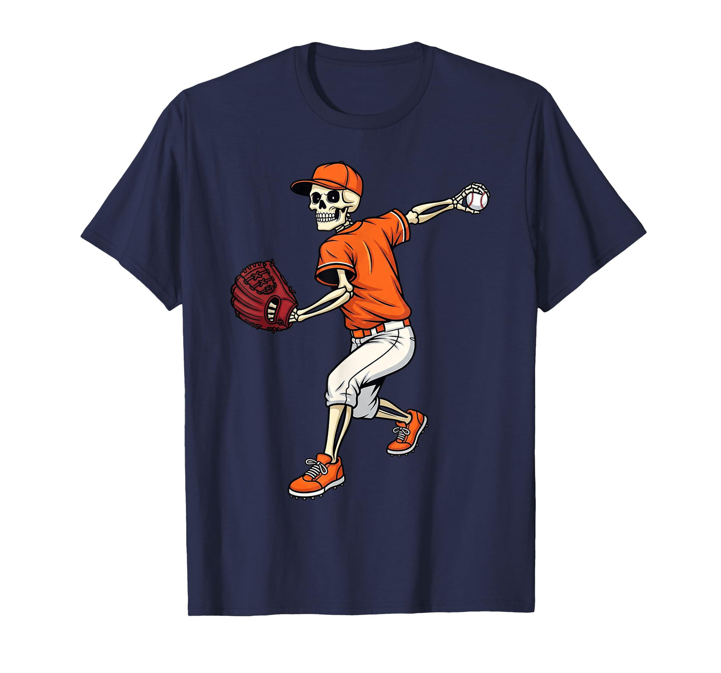 Skeleton Baseball Halloween Costume Gifts for Men Women Kids T-Shirt