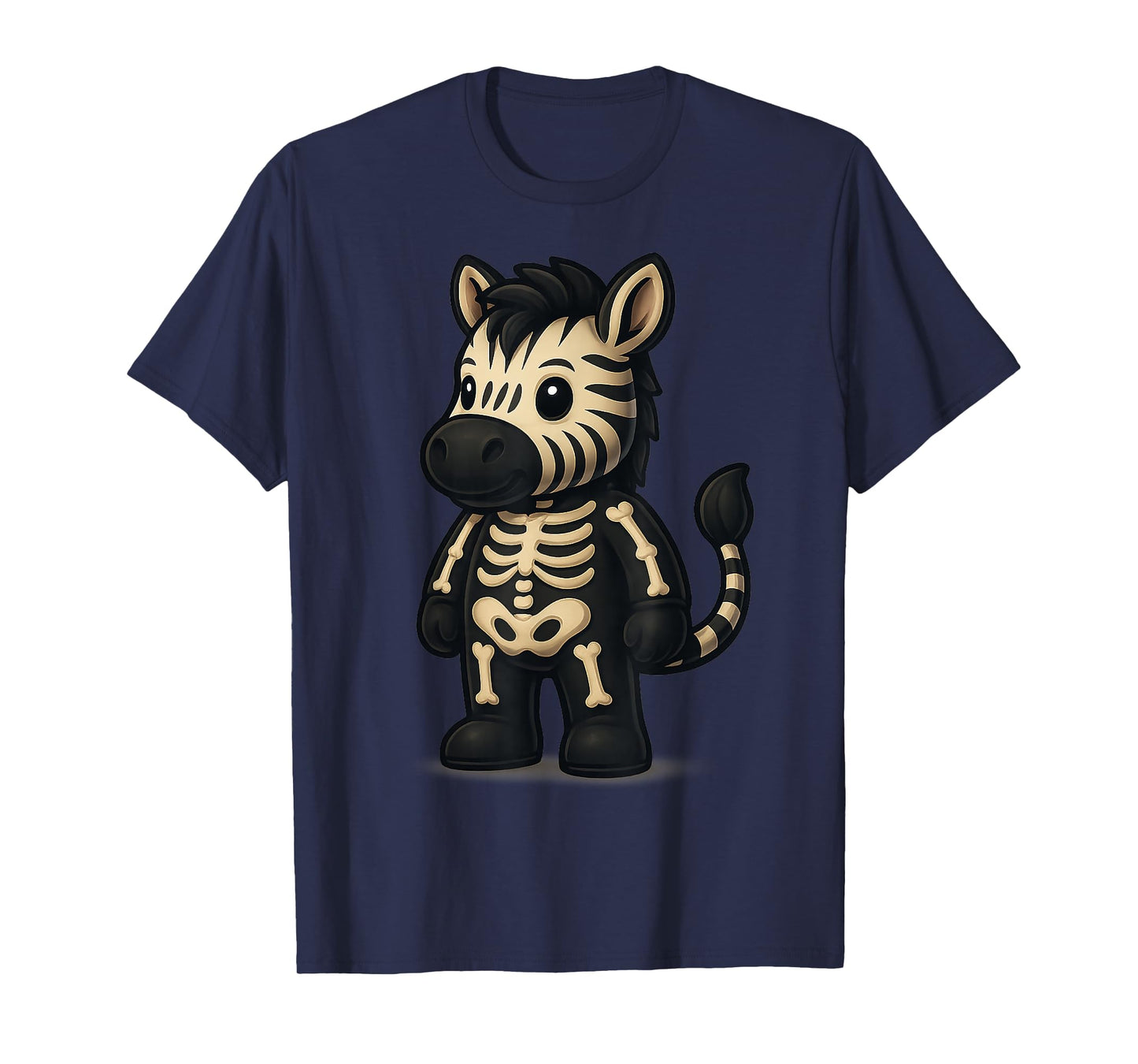 Zebra Skeleton Halloween Tees for Women Girls Costume Gifts T-Shirt