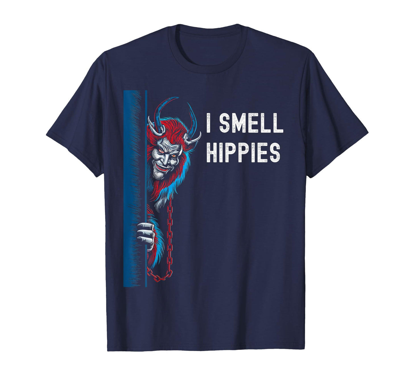 Krampus Christmas I Smell Hippies Christmas Halloween T-Shirt