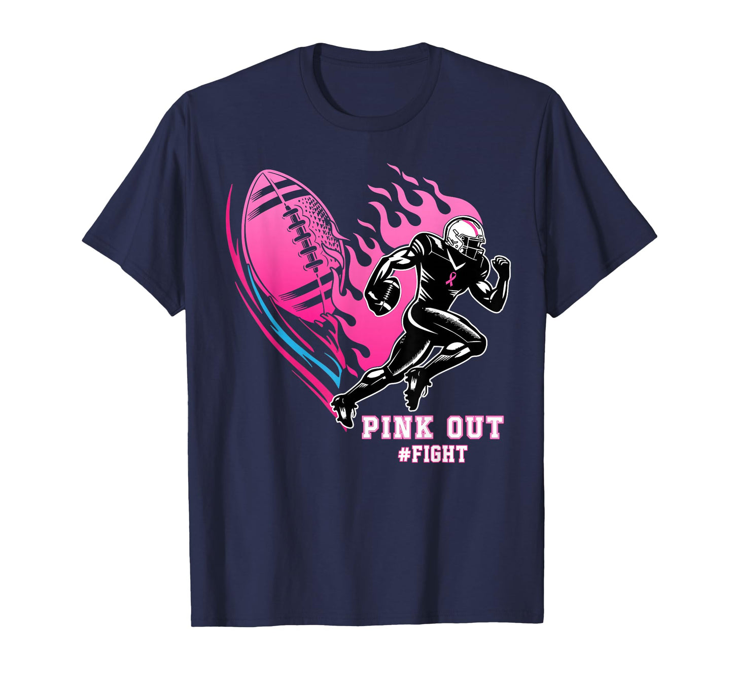Football Pink Out Team Breast Cancer Awareness Month Womens T-Shirt
