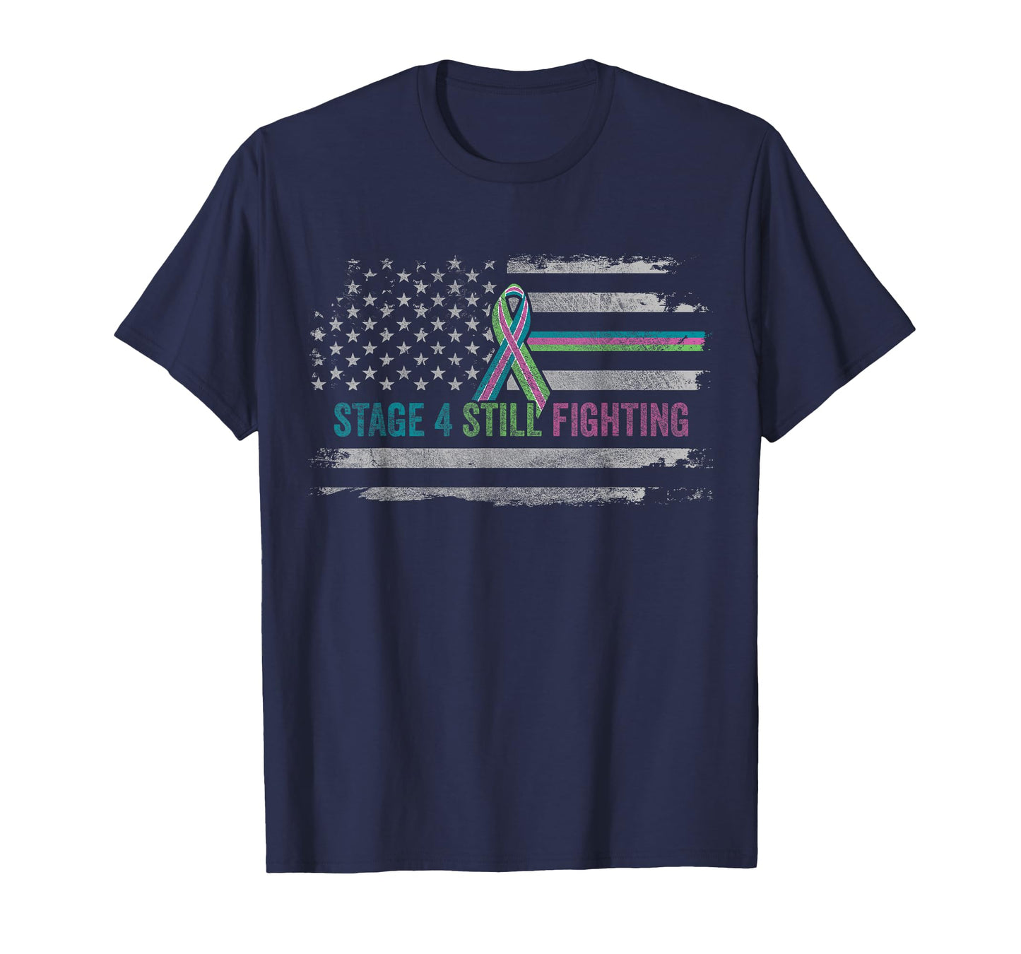 USA Flag Metastatic Breast Cancer Shirt STAGE 4 IS FIGHTING T-Shirt for Women Kids Men