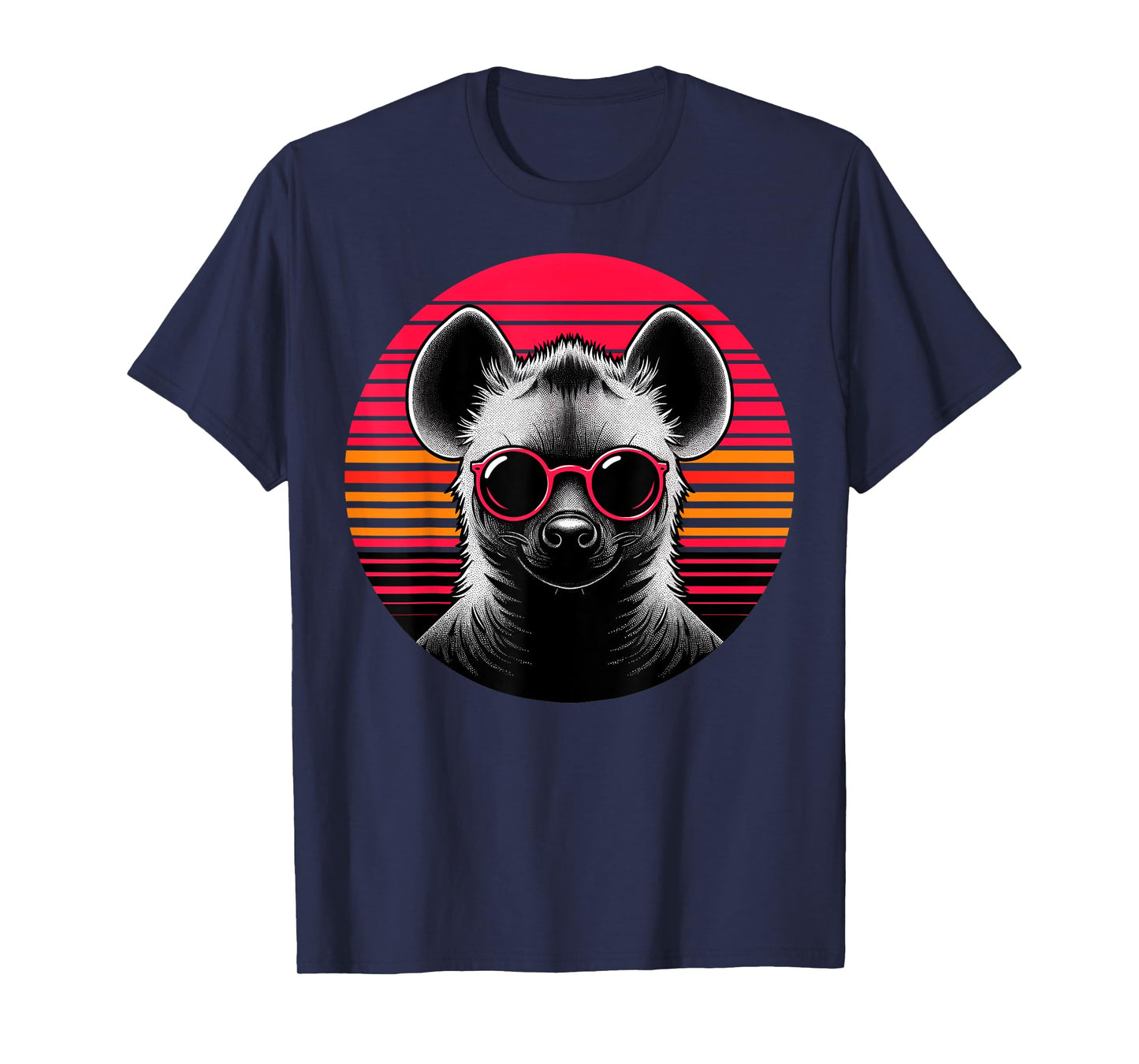 Hyena Retro Vintage Sunset Animal Sunglasses 70s T-Shirt