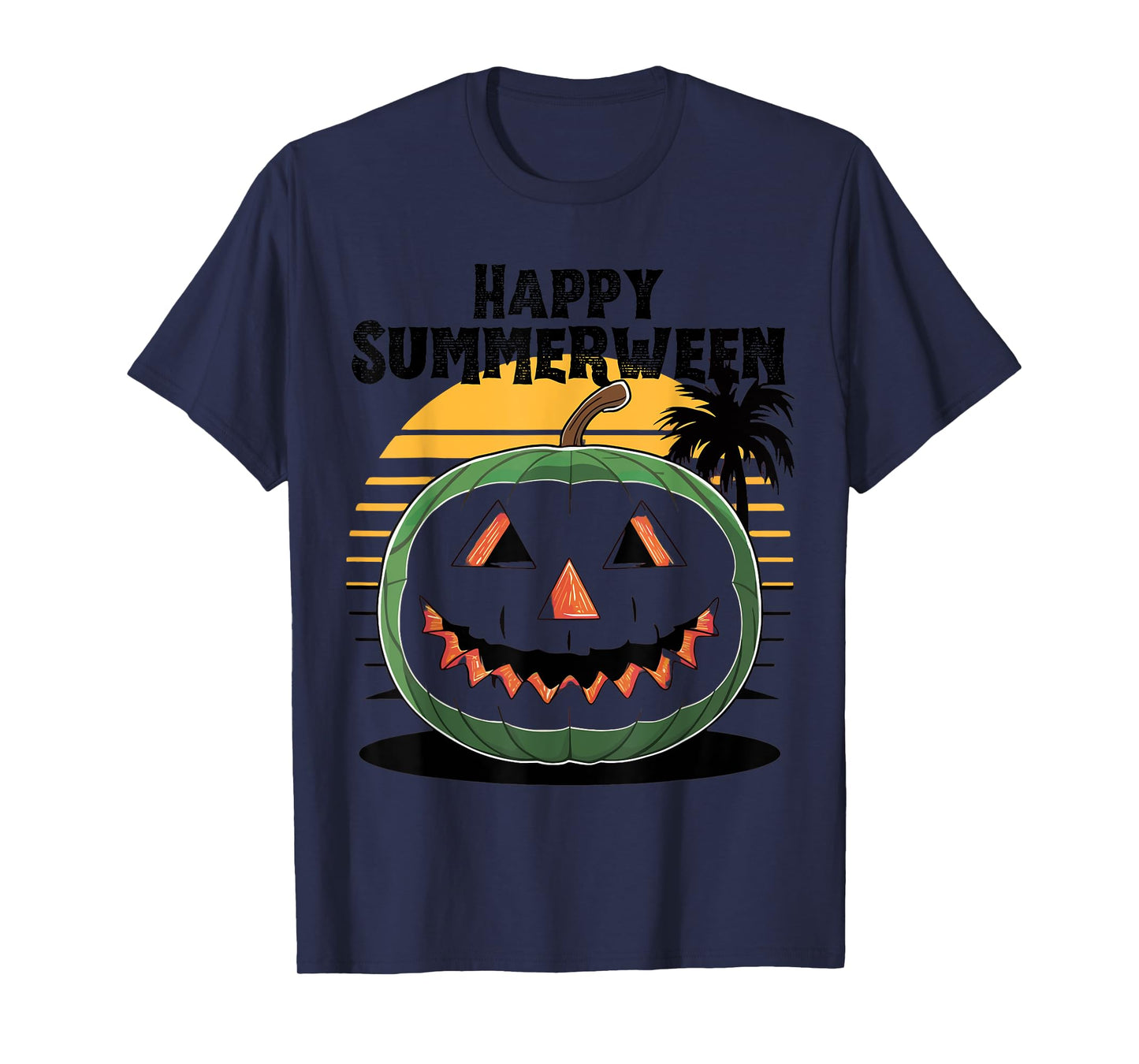Happy Summerween Watermelon Jack-o'-Lantern Summer Halloween T-Shirt for Men Women Kids