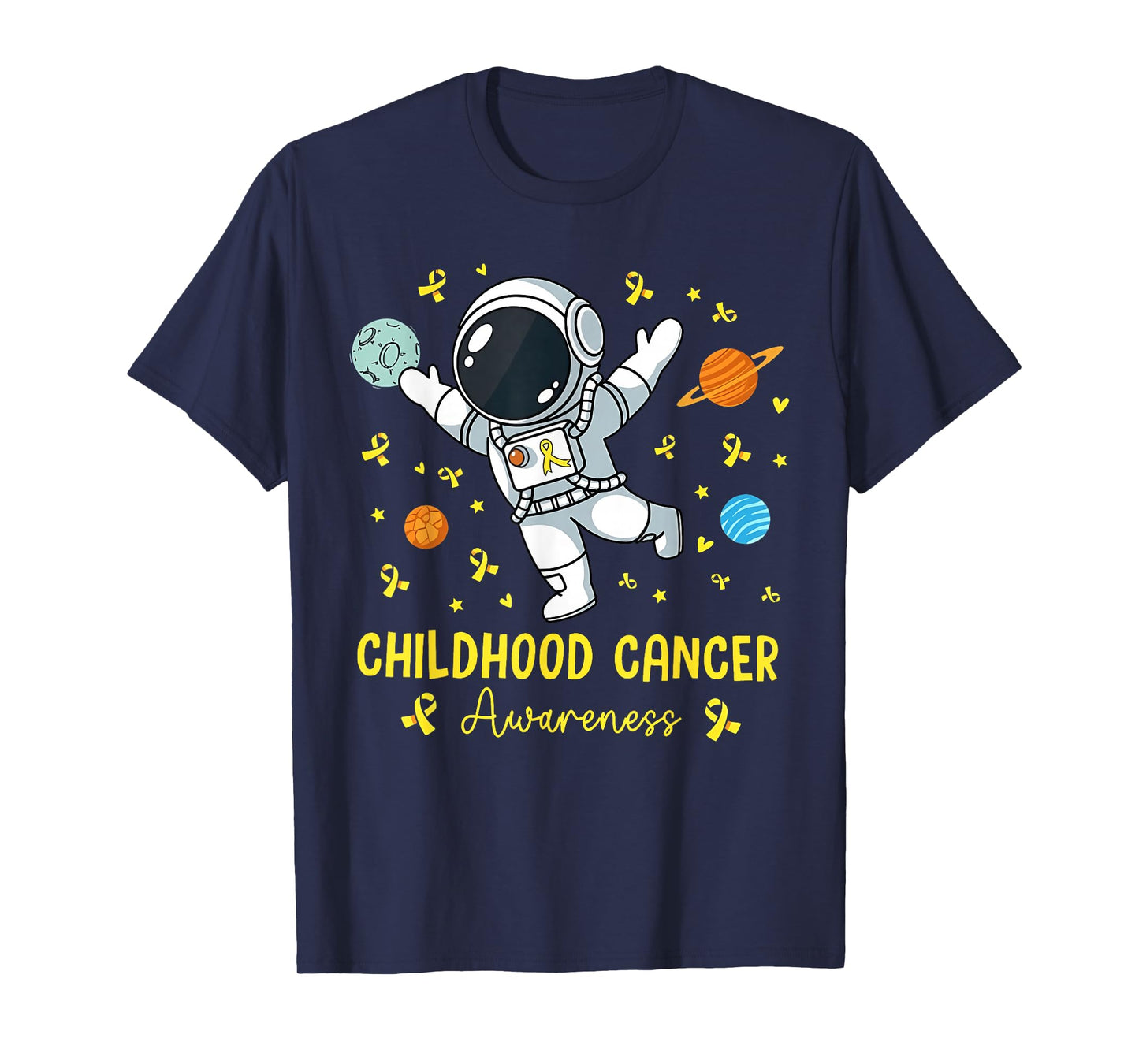 Astronaut Childhood Cancer in September We Wear Gold T-Shirt