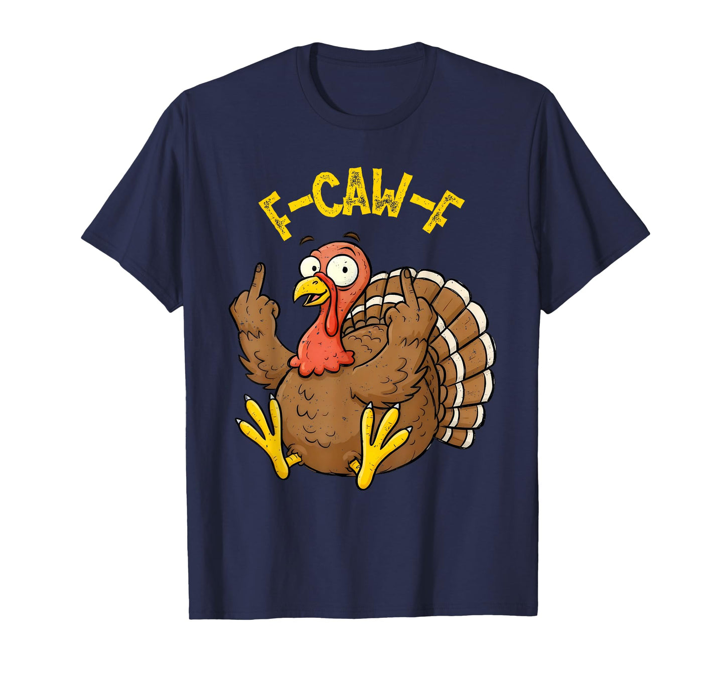 F CAW F Gobble Till You Wobble Funny Turkey Friends Crew T-Shirt