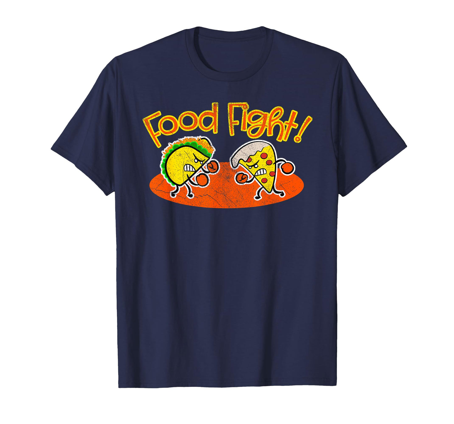 Food Fight - Funny Taco Pizza Slice Hungry Cartoon Foods T-Shirt