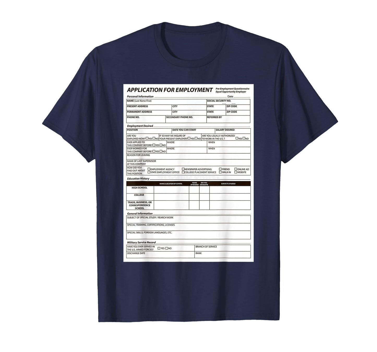 Funny Scary Halloween Costume Job Application Trick or Treat T-Shirt