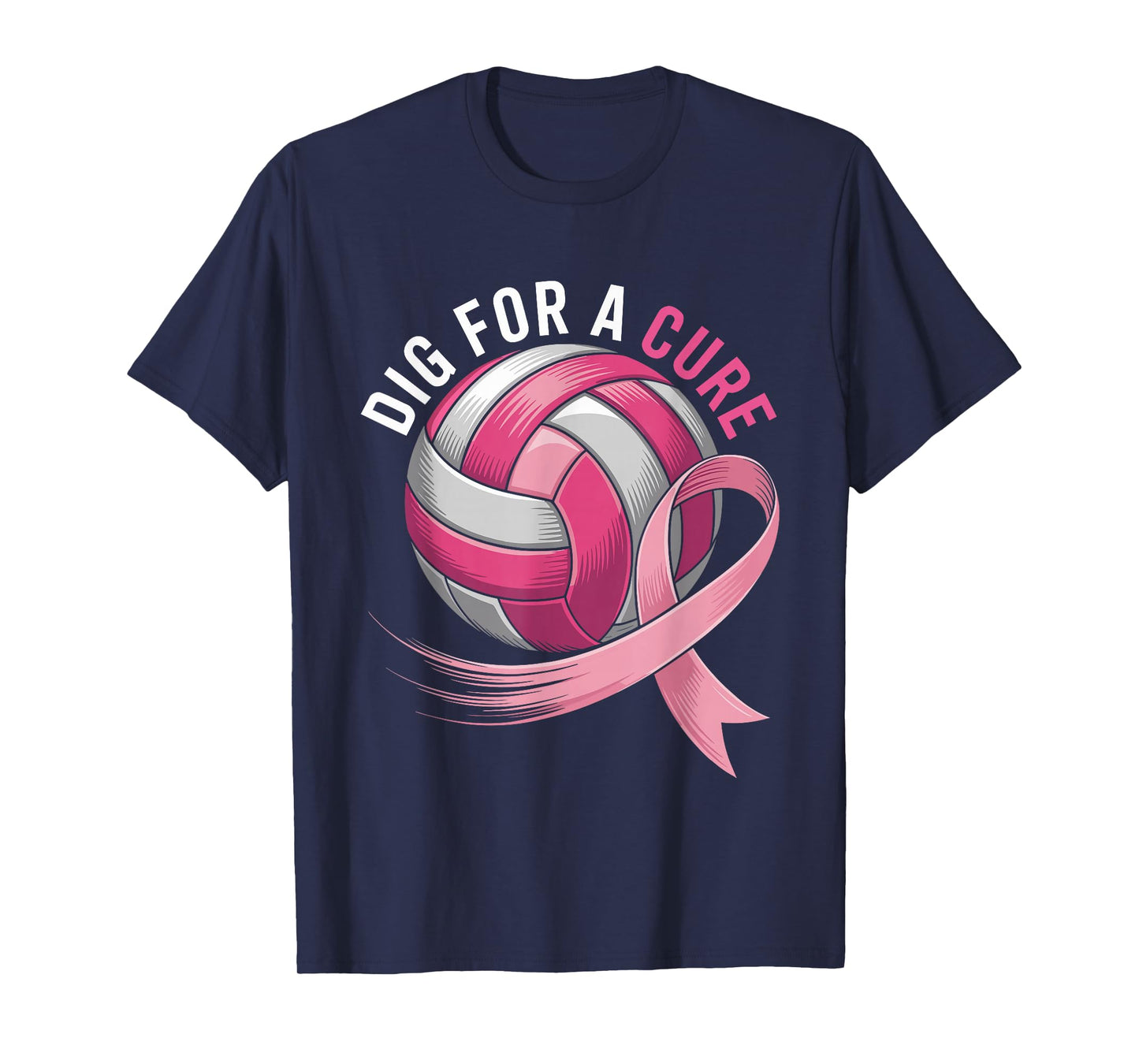 Dig for A Cure Volleyball Pink Breast Cancer Awareness Sport T-Shirt