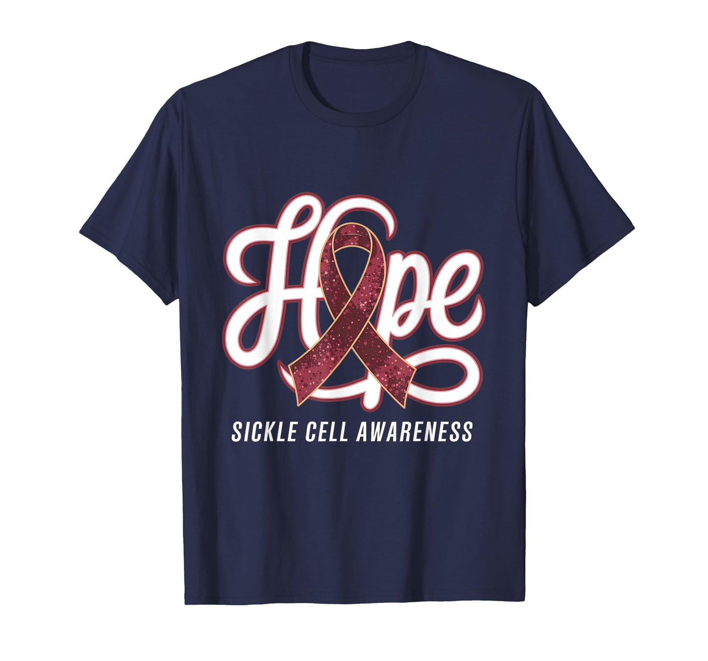 Sickle Cell Awareness Burgundy Ribbon Hope Anemia T-Shirt