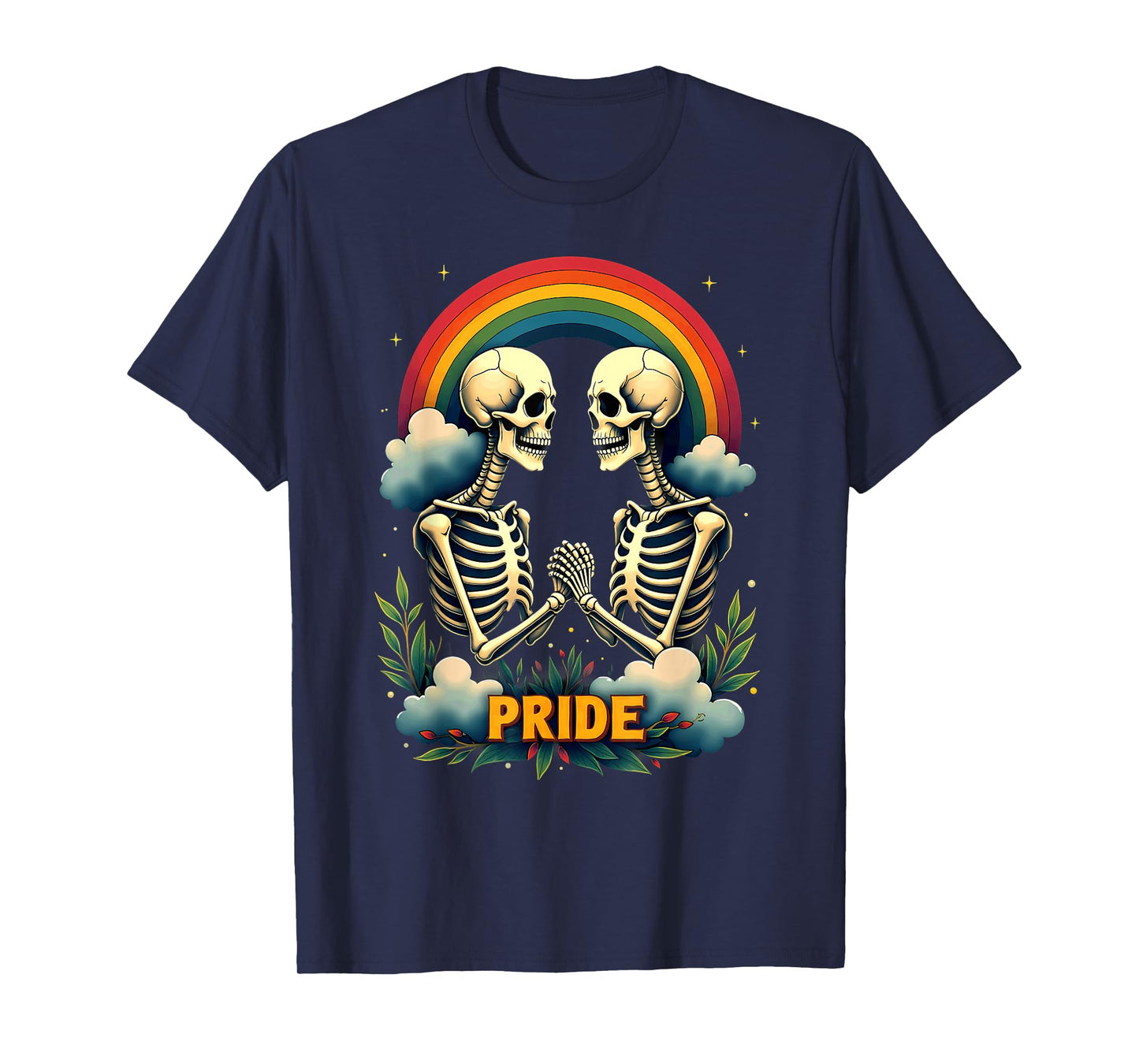 Tarot Card Pride LGBT Gay Lesbian Rainbow Skeleton Halloween T-Shirt