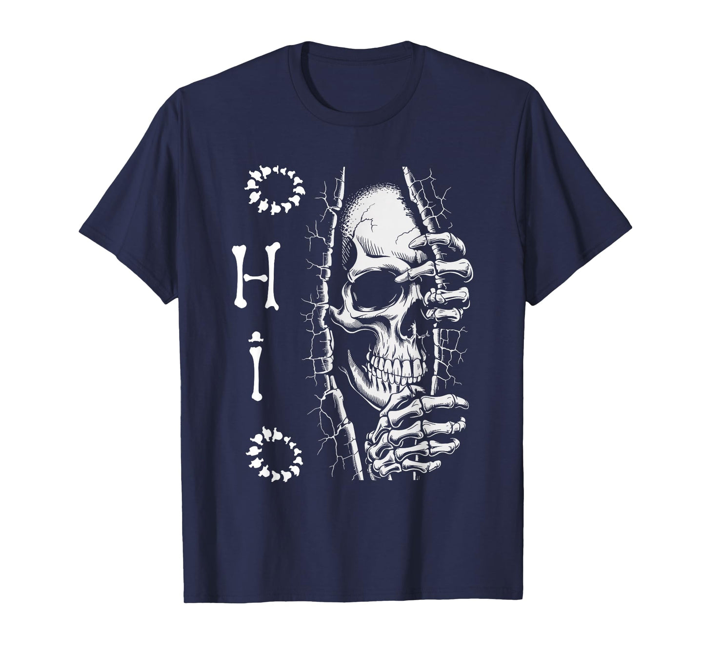 Funny O-H-I-O State Skeleton Ohio Halloween Vintage T-Shirt