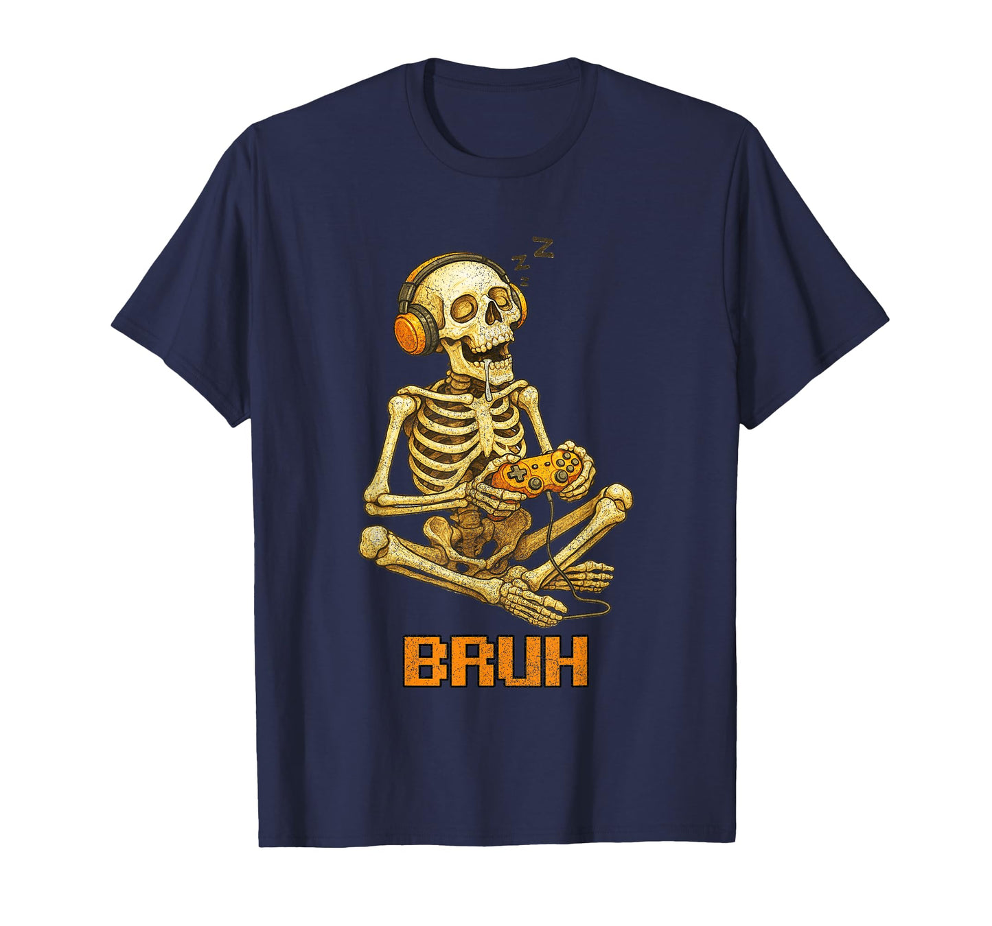 Funny Gamer Skeleton Gamer Teen Boys Video Gaming Bruh T-Shirt