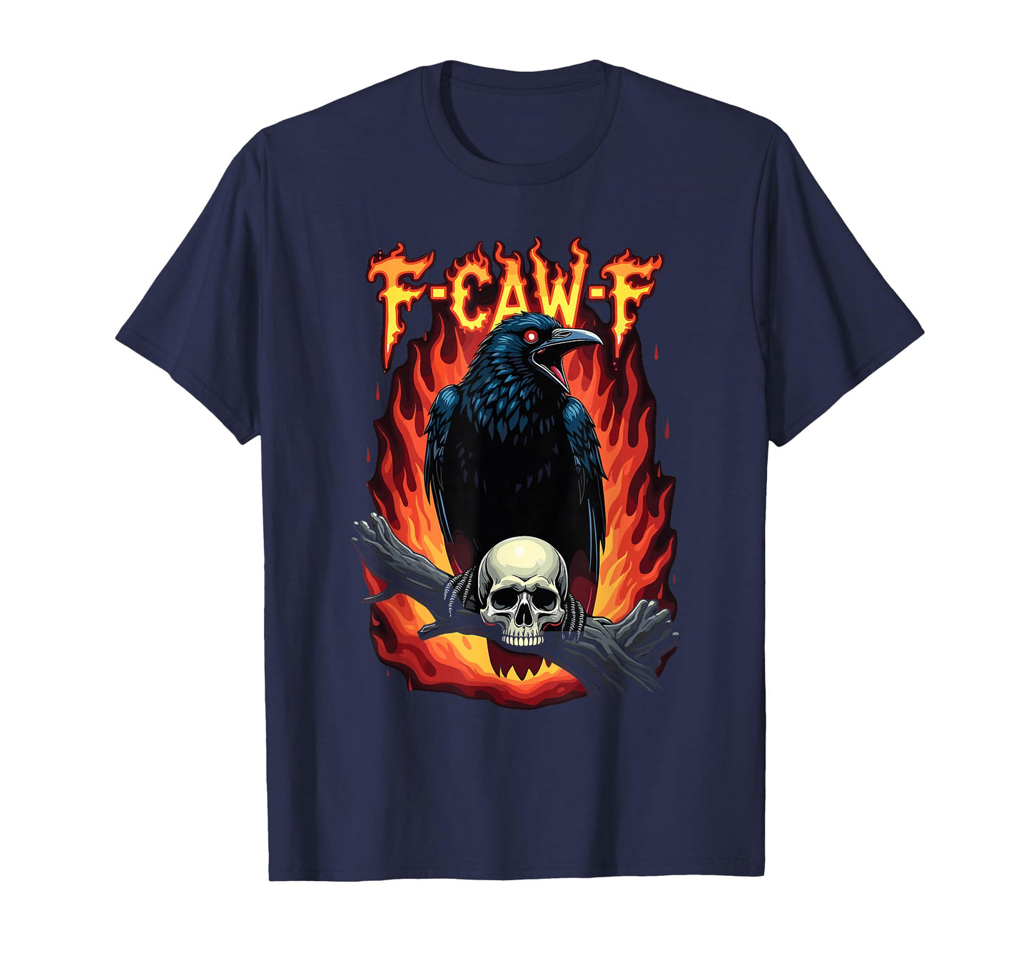 F-Caw-F Funny Crow Halloween Gothic Bird Artwork T-Shirt