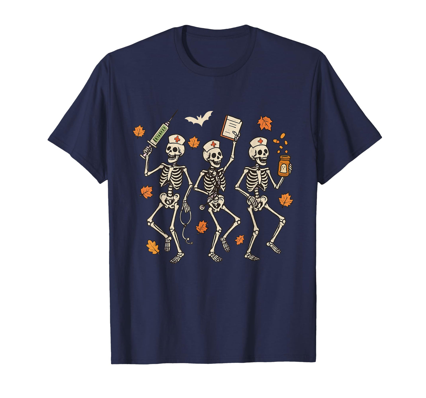 Skeleton Dancing Nurse Halloween Skeleton Nurse ER Fall T-Shirt
