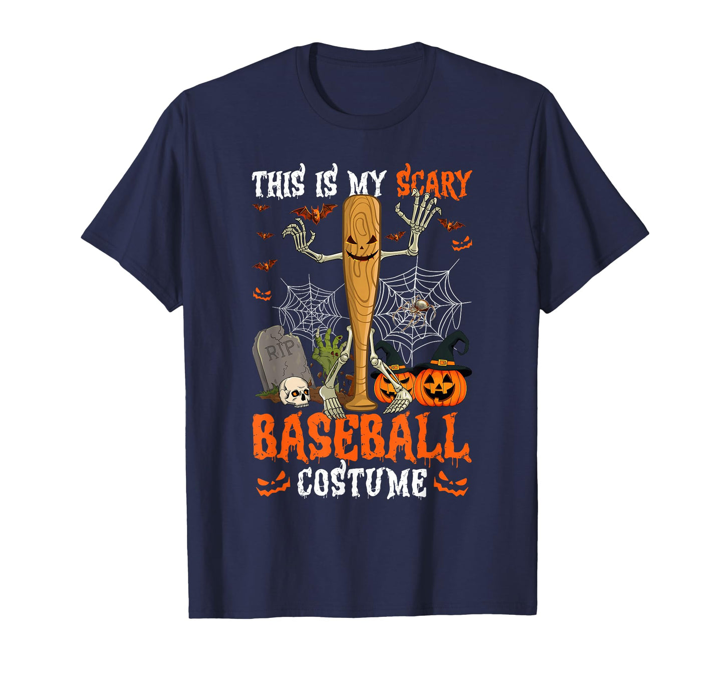 This is My Scary Baseball Costume Skeleton Halloween Day T-Shirt