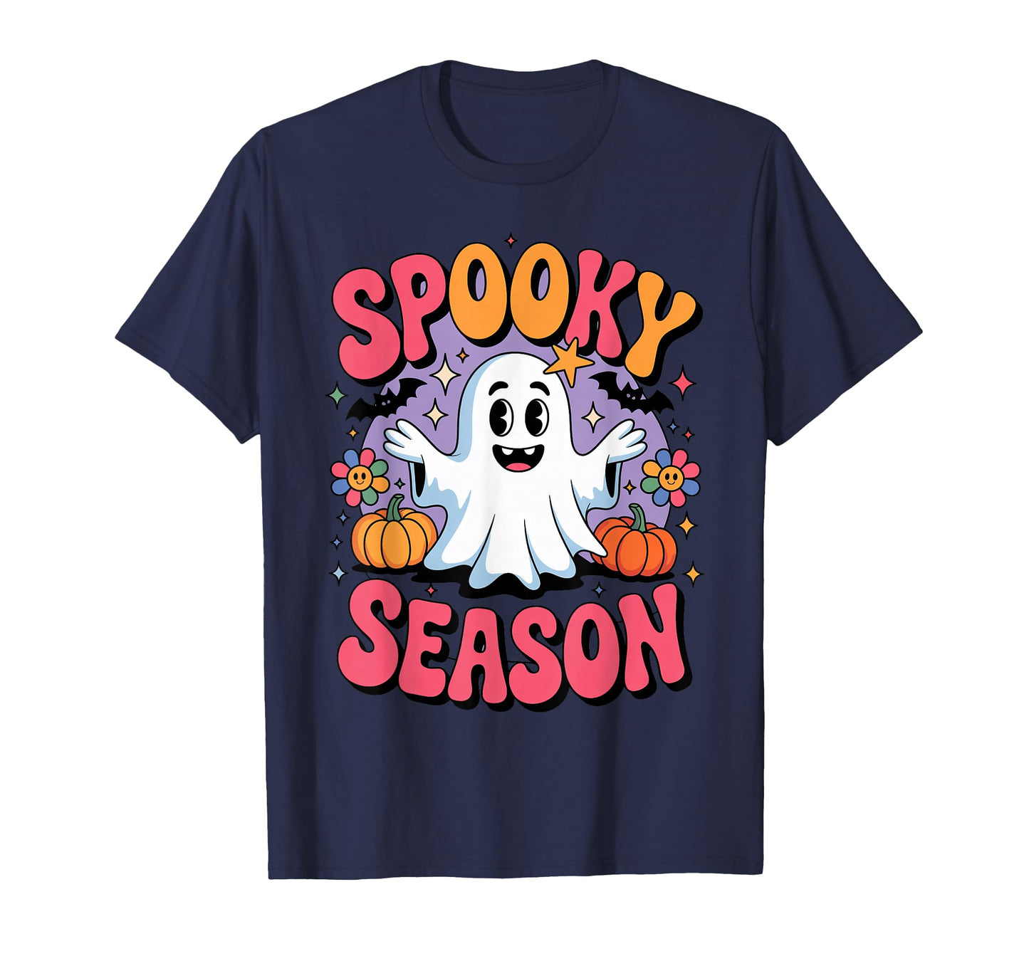Family Matching Groovy Ghost Spooky Season Halloween Party T-Shirt