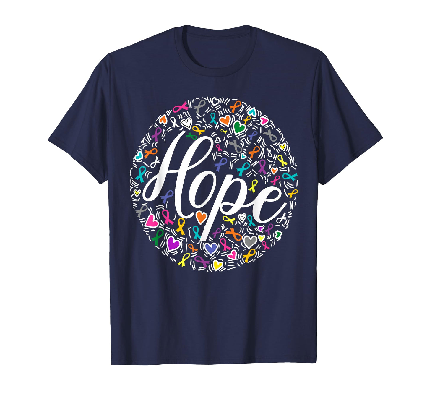 All Cancer Awareness Pink Grey Ribbon Hope Survivor T-Shirt