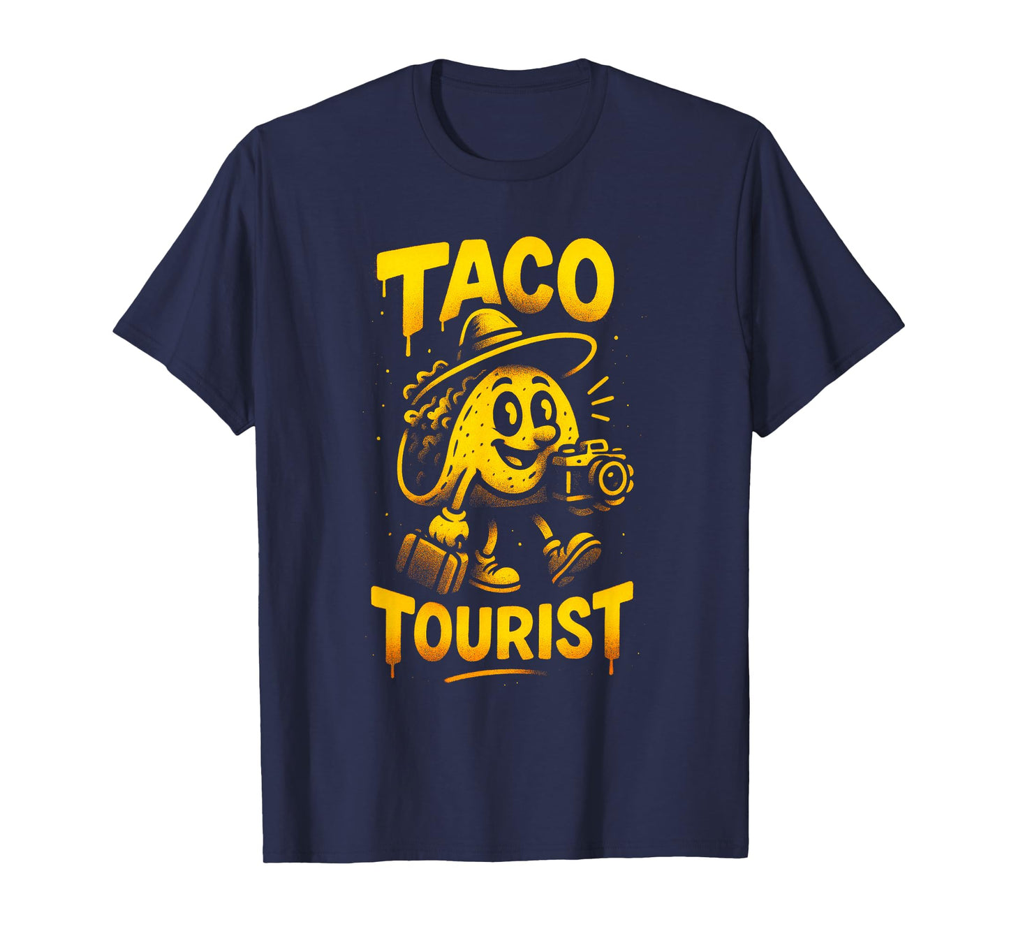 Taco Tourist Graffiti Typography Artwork T-Shirt