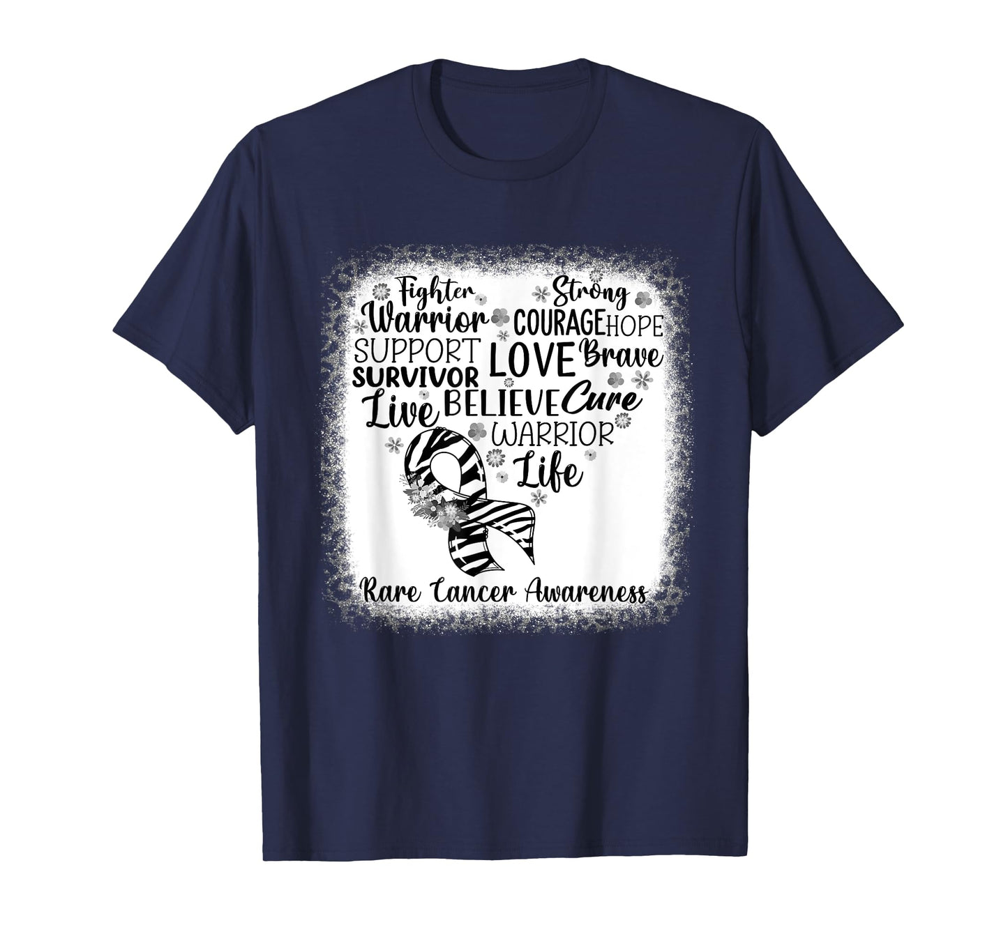 Fighter Warrior Faith Cure Zebra Rare Cancer Awareness T-Shirt