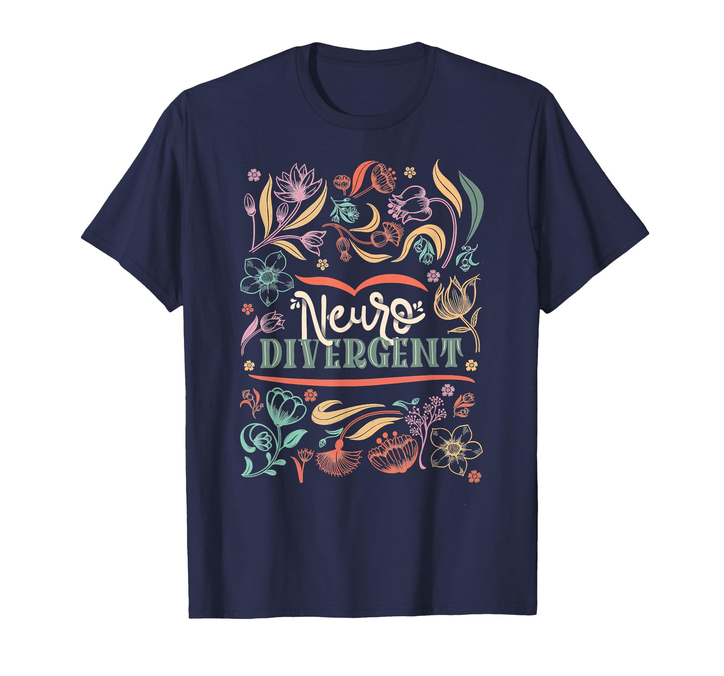 floral Neurodivergent Autism Awareness T-Shirt