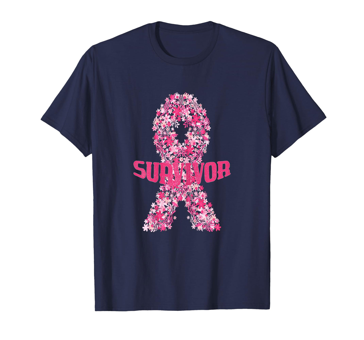 I'm a Survivor - Pink Flower Ribbon Breast Cancer Awareness T-Shirt