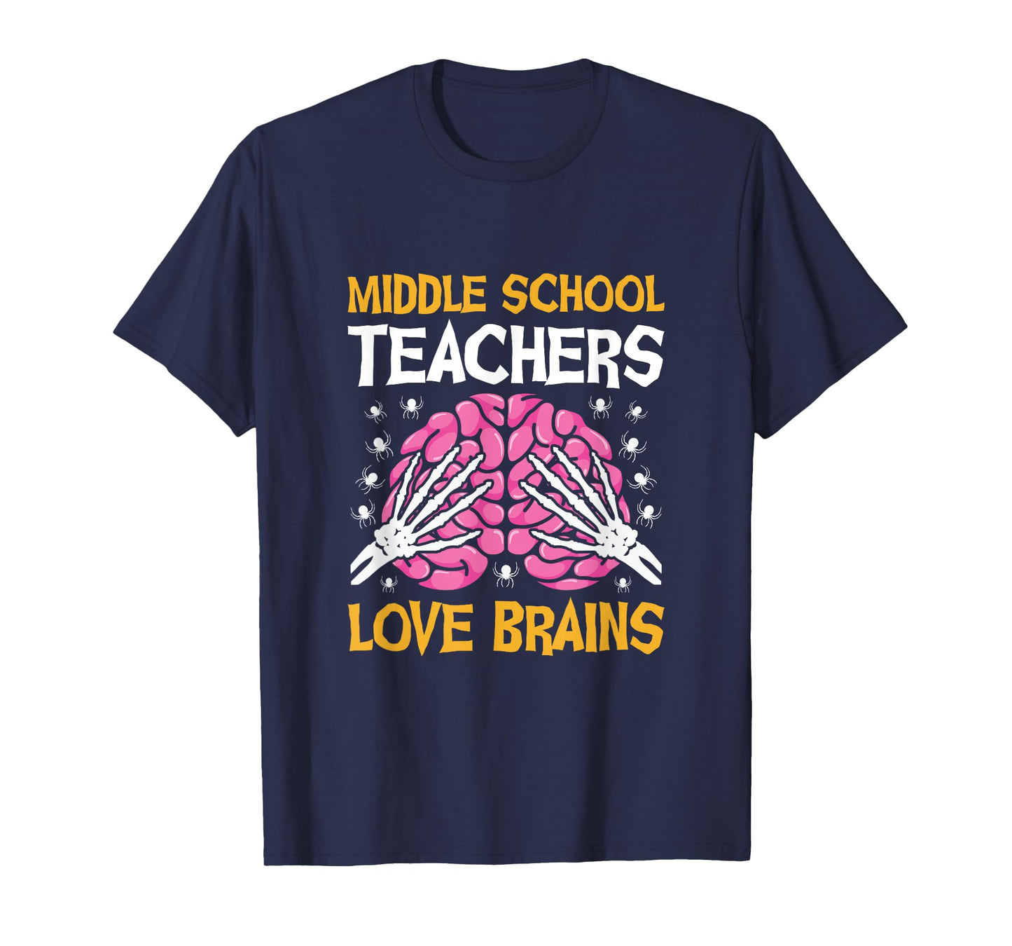 Middle School Teacher Love Brains Funny Halloween School T-Shirt